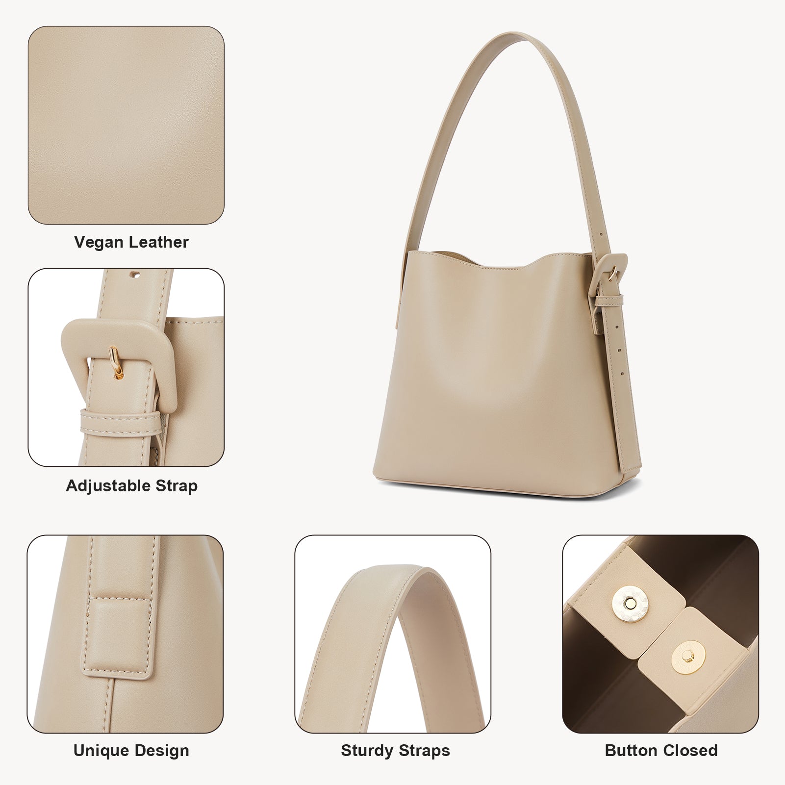 Lotty Soft Leather Chic Bucket Bag for Women - Stylish Shoulder Handbag Purse - Perfect for Work, Travel & Everyday Use