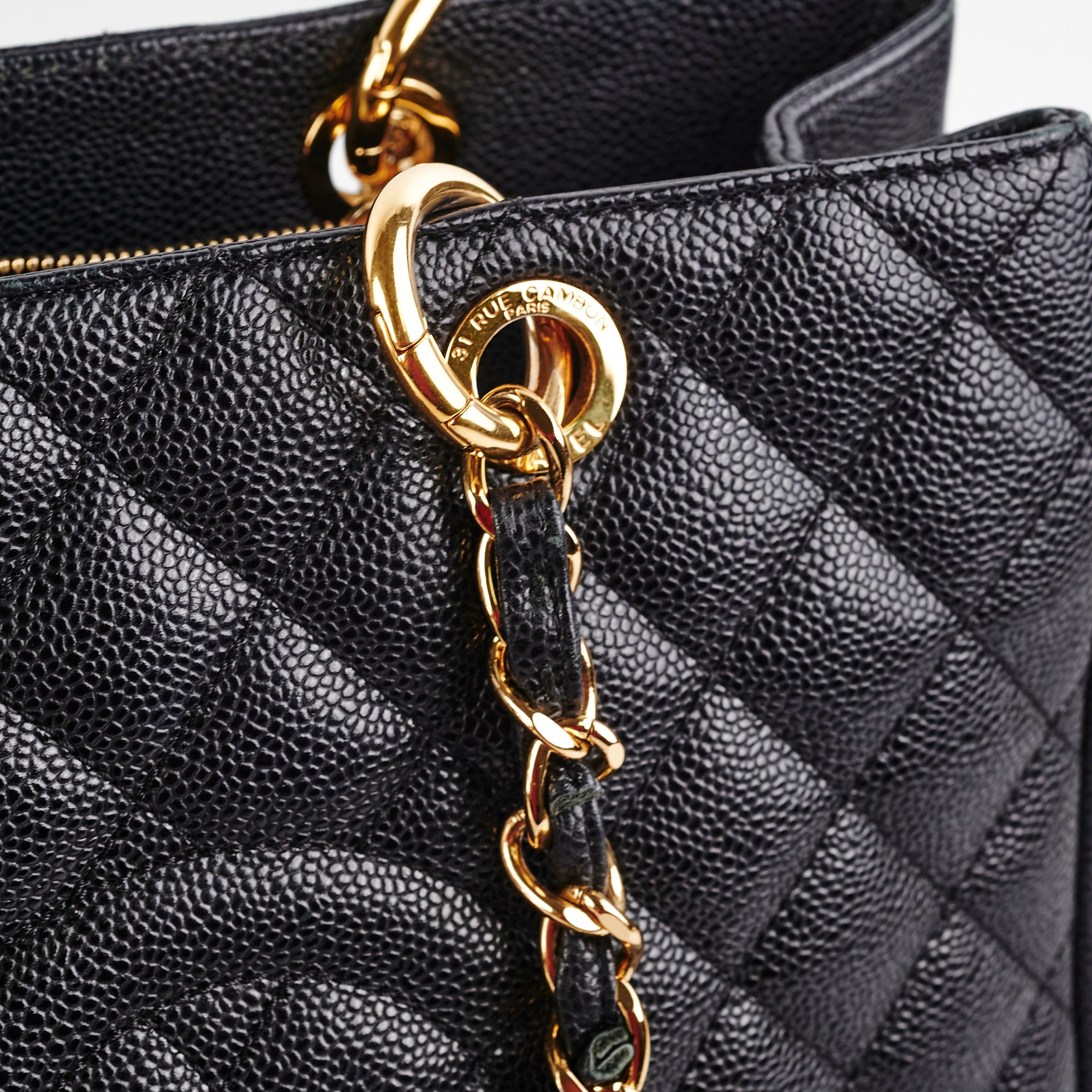 Chanel Caviar GST Grand Shopping Tote Bag - Black Leather Luxury Handbag for Women | Perfect for Work, Travel & Everyday Use