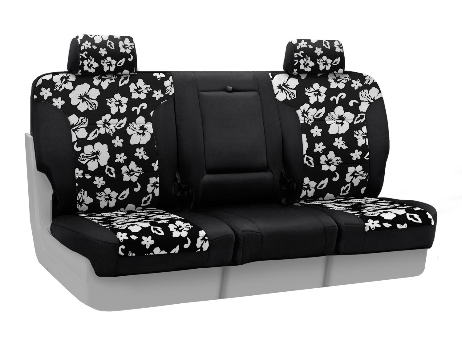 Coverking Custom Fit Neoprene Seat Covers for Dodge Ram 150/1500 Full Size Trucks - Hawaiian Black with Black Sides | Waterproof & Durable Protection for Work, Off-Roading & Daily Commute