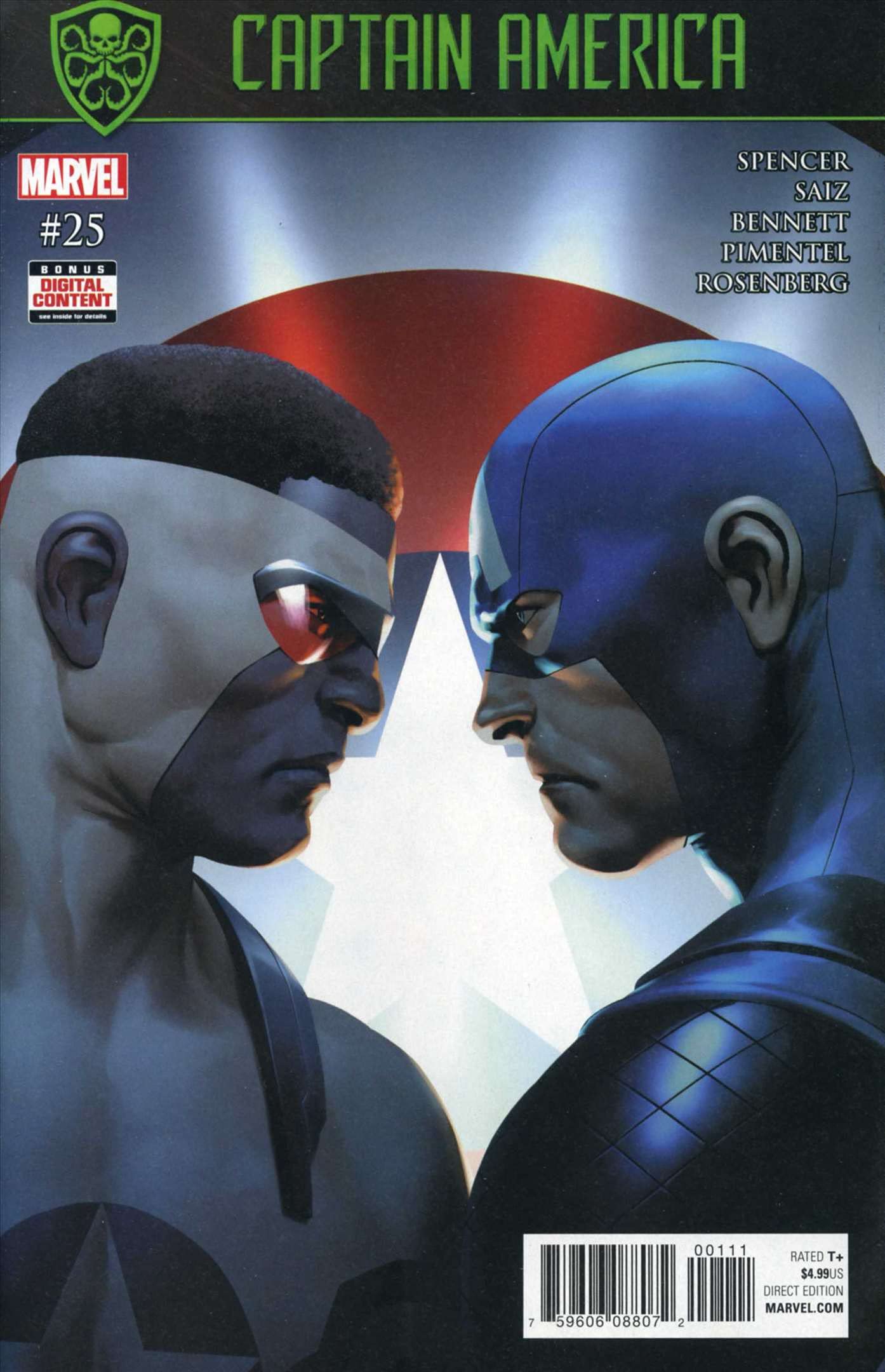 Captain America (8th Series) #25 VF/NM Marvel Comic Book - Sam Wilson & Steve Rogers | Collectible Superhero Comics for Fans & Investors
