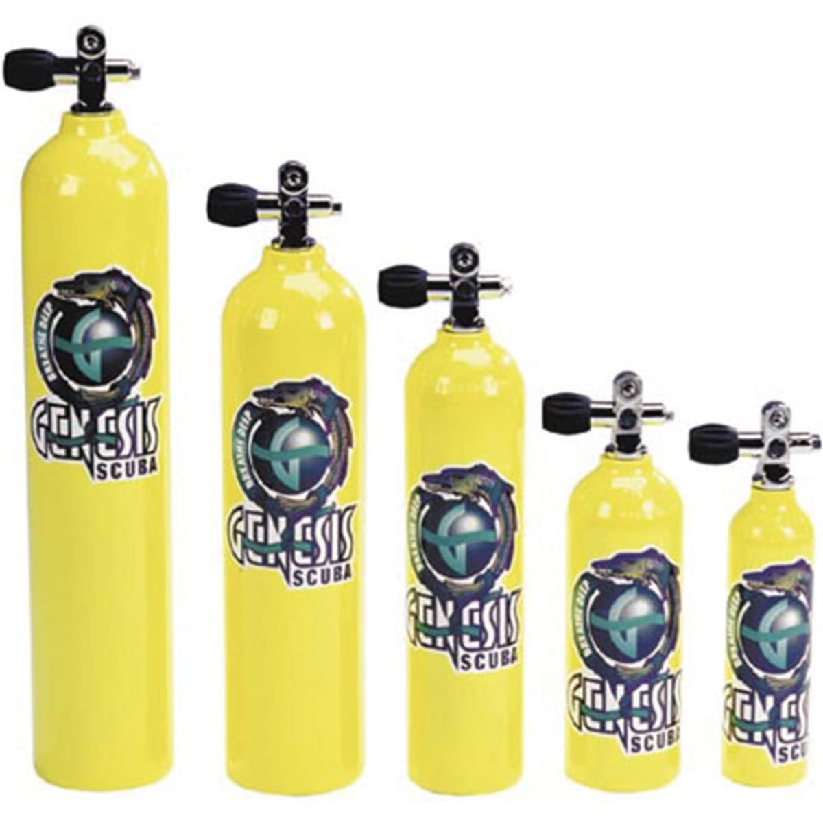 Premium Catalina Pony Bottle Scuba Tanks - Yellow with Pro Valve for Diving, Snorkeling & Underwater Photography