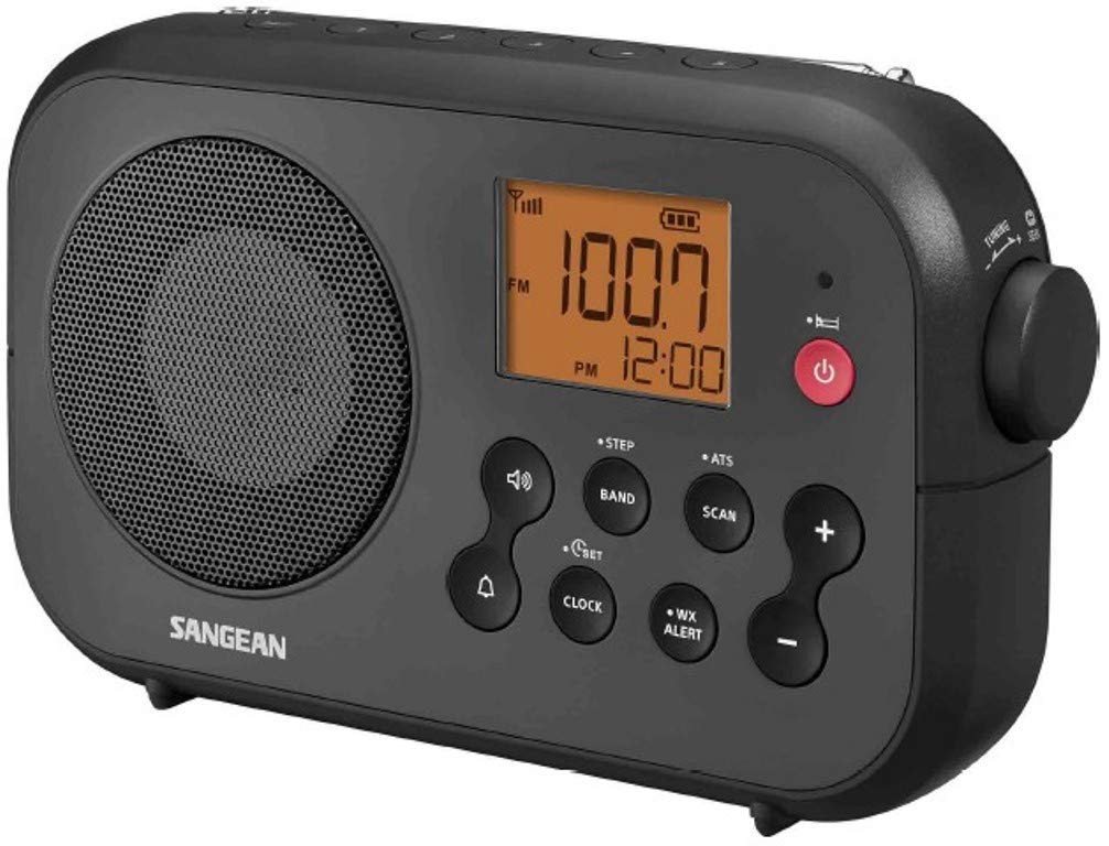 Sangean PR-D12 AM/FM NOAA Weather Alert Digital Tuning Portable Radio - Black | Emergency Preparedness, Outdoor Adventures & Home Use