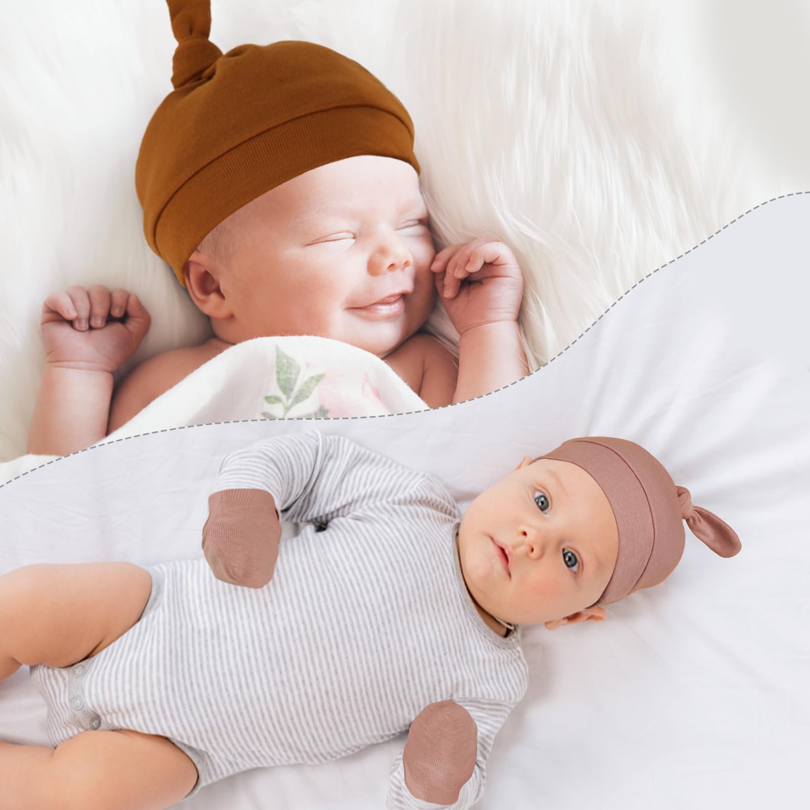 5 Sets Soft Unisex Baby Hats & Mittens Socks for Newborns 0-6 Months - Preemie Hats, No Scratch Mittens, Hospital Essentials for Infants - Perfect for Newborn Photography, Baby Showers & Hospital Visits