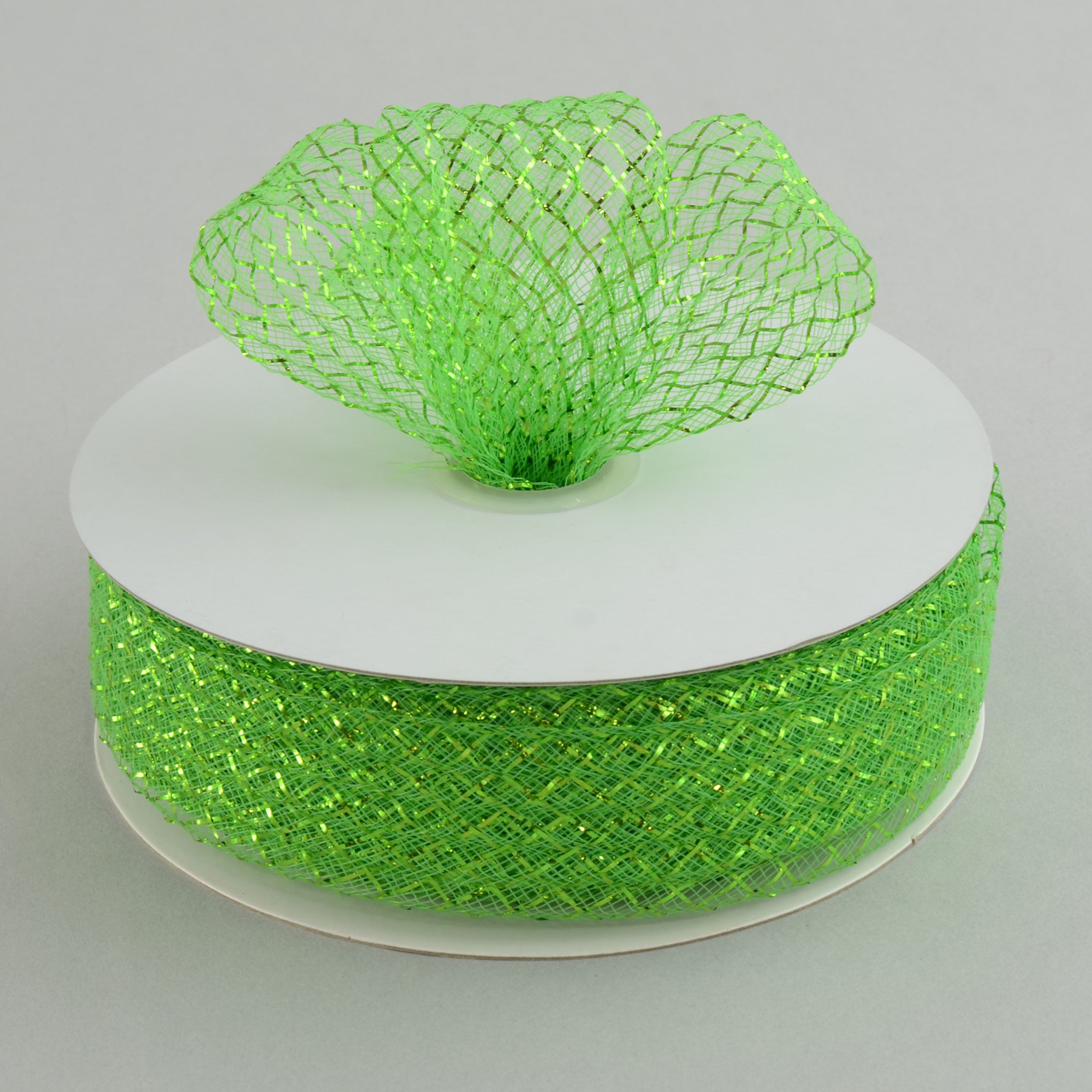 1.5 Inch Deco Flex Mesh Ribbon - Metallic Lime Green Ribbon for Gift Wrapping, Crafts, Party Decor (30 Yards) - Perfect for Christmas, Weddings & DIY Projects