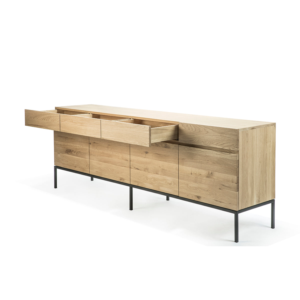 Stylish Ligna 4-Door Sideboard Buffet Cabinet - Modern Storage Solution for Dining Room, Living Room & Entryway