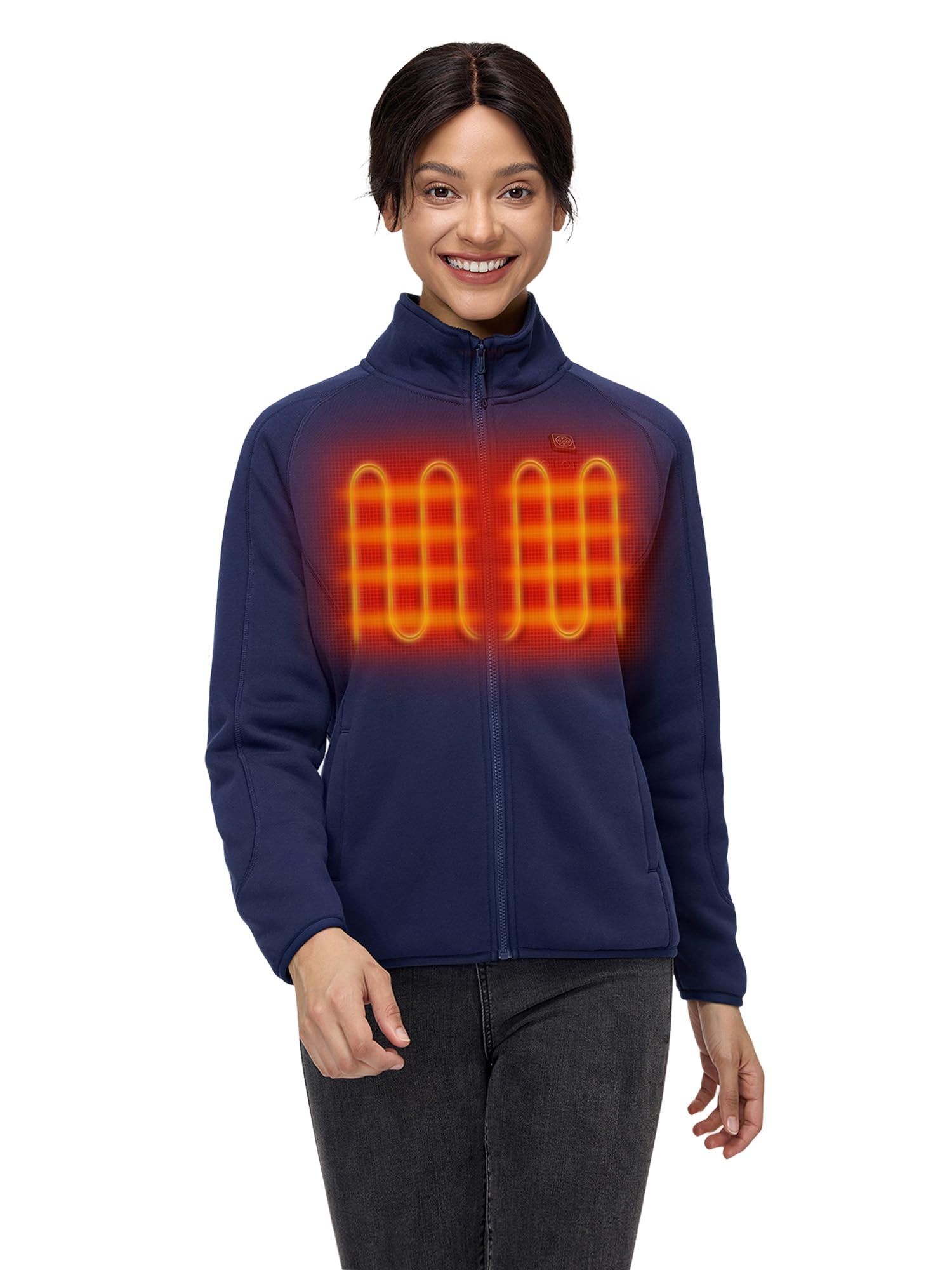 ORORO Women's Heated Fleece Jacket with Rechargeable Battery - Winter Warm Electric Jacket for Outdoor Activities (Hiking, Camping, Skiing) - Charger Not Included