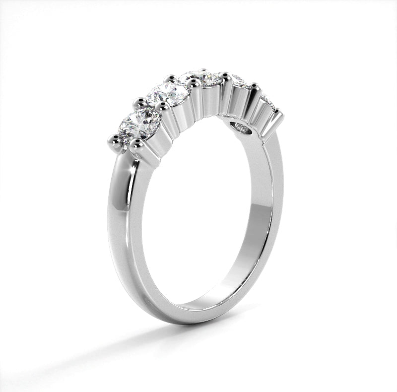 1.25 Carat Round Diamond Five Stone Wedding Band Ring for Women - Elegant Bridal Jewelry for Engagement, Anniversary & Special Occasions