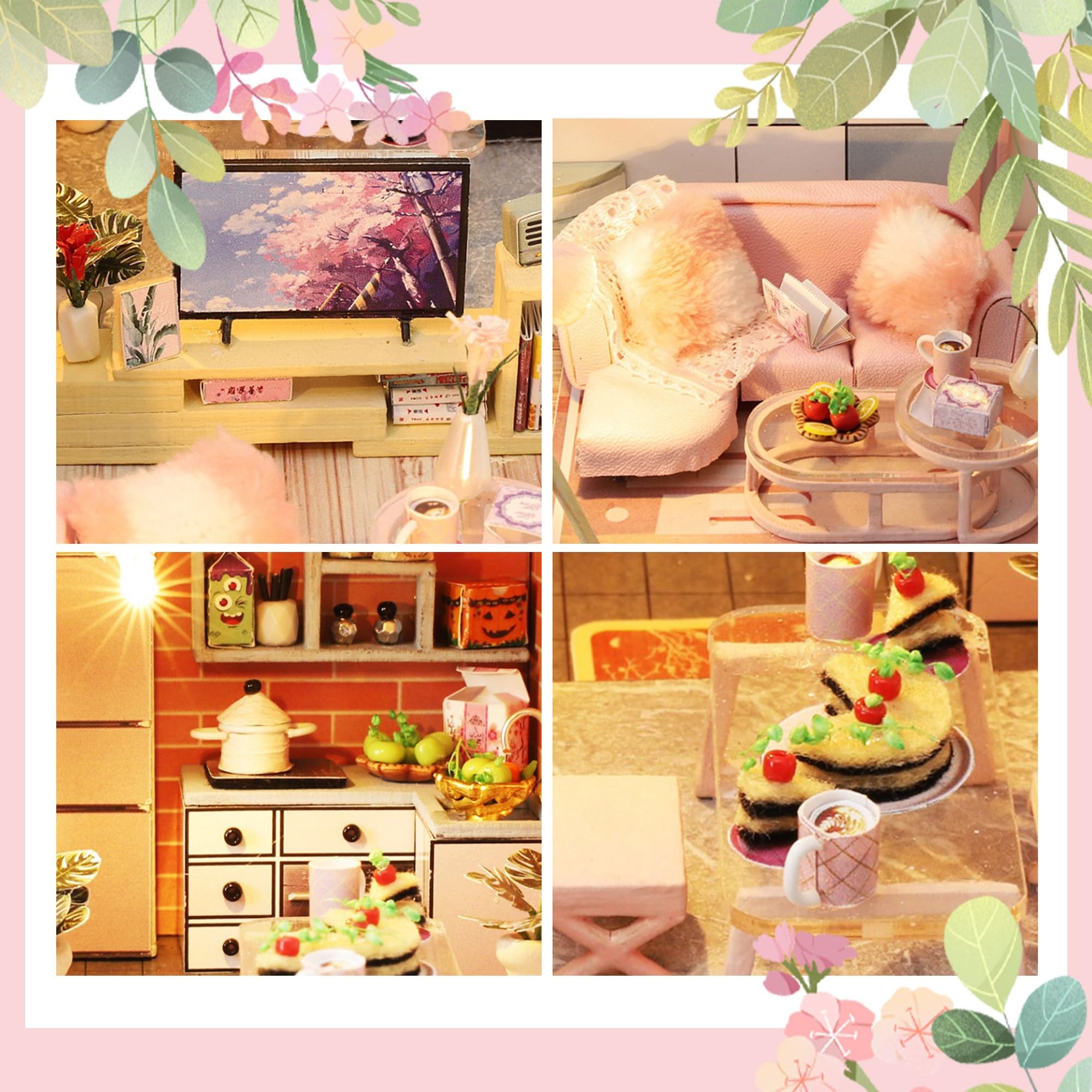 Flever DIY Miniature Dollhouse Kit - Creative Room with Furniture for Valentine's Day Gift (Blossom Stories) | Perfect for Home Decor, Collectors & Romantic Surprises