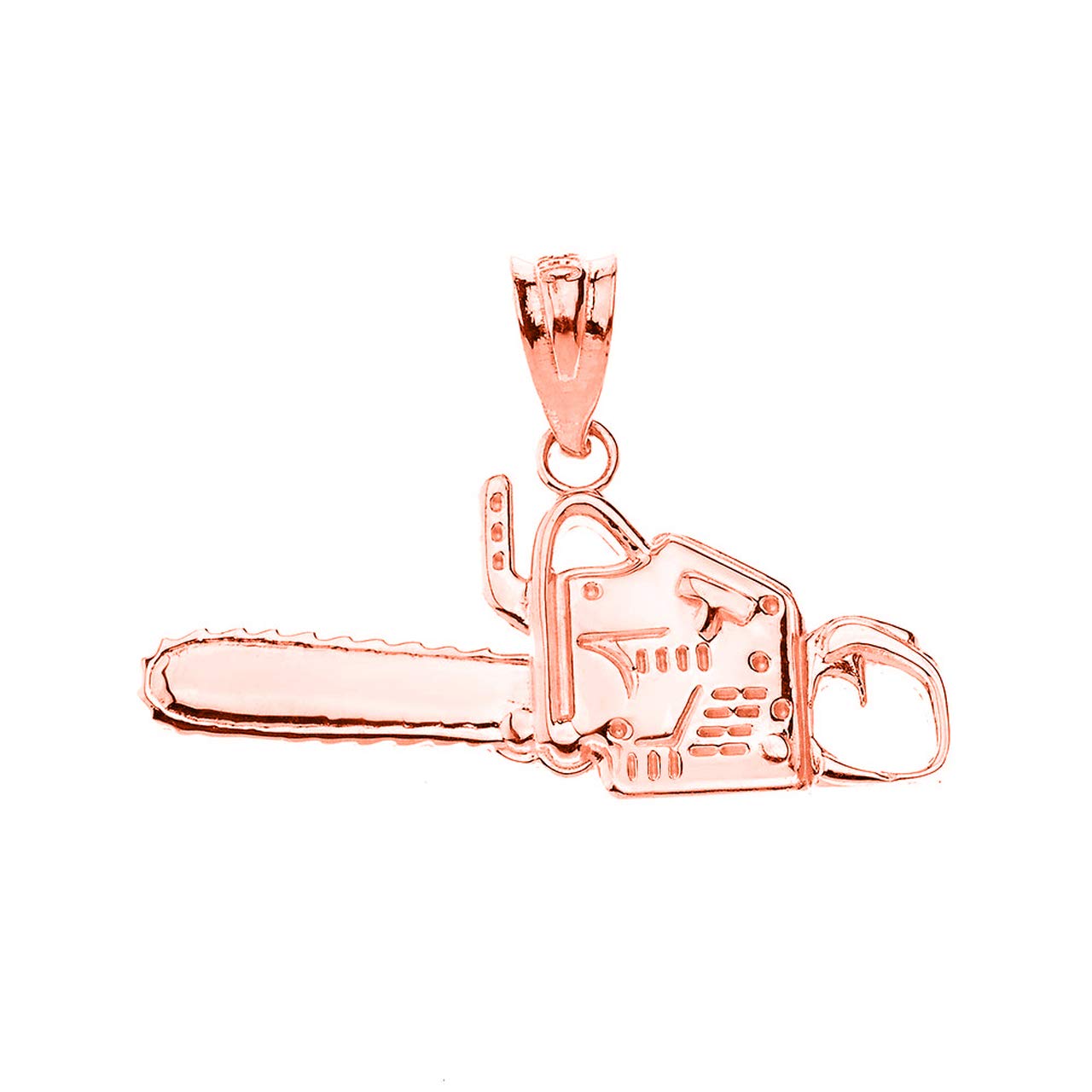 Gold Polish Chainsaw Pendant Necklace - Perfect for Outdoor Enthusiasts & Gift Giving
