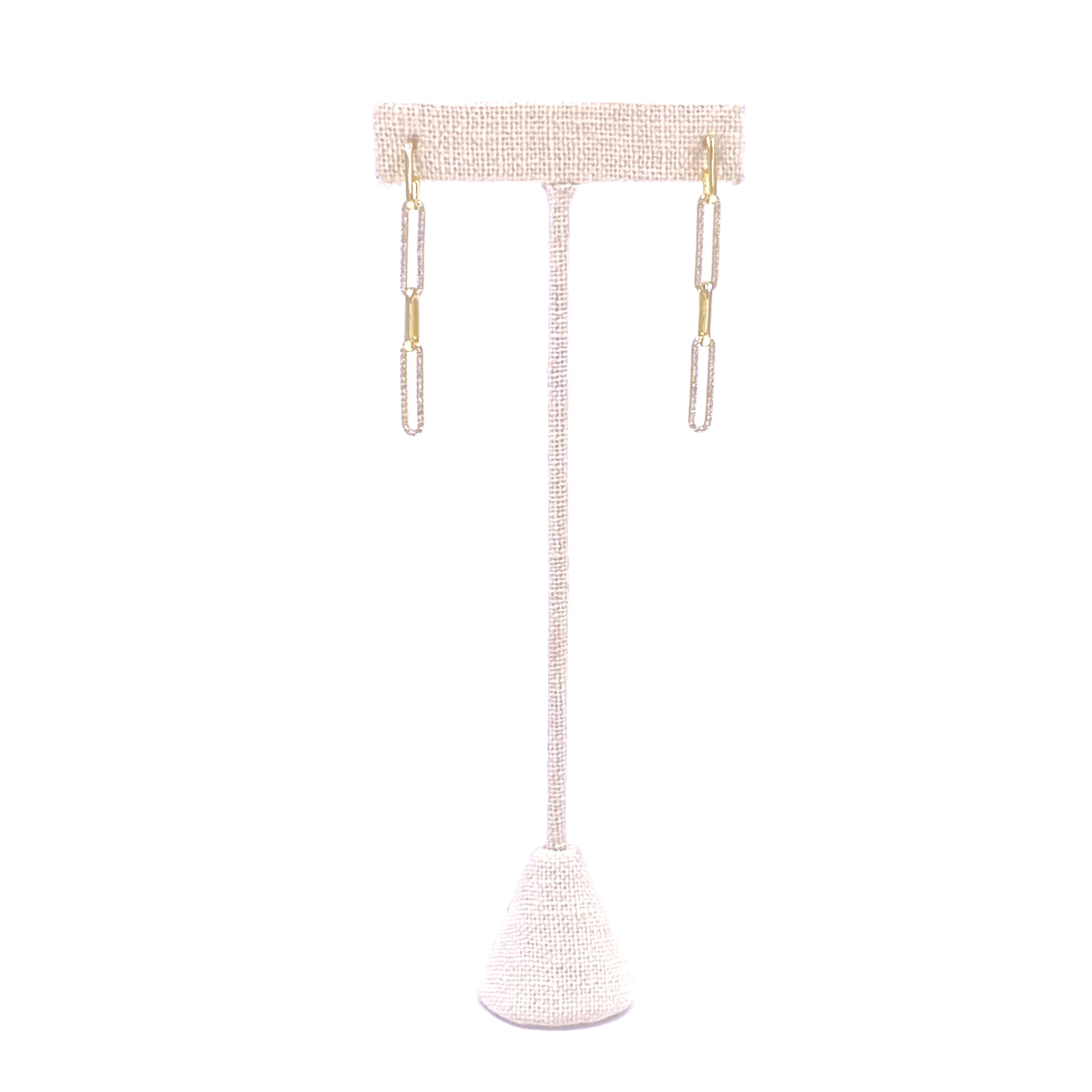 Ashley Gold Sterling Silver Gold Plated Alternating CZ Drop Earrings for Women - Elegant Dangle Earrings for Party, Wedding & Evening Occasions