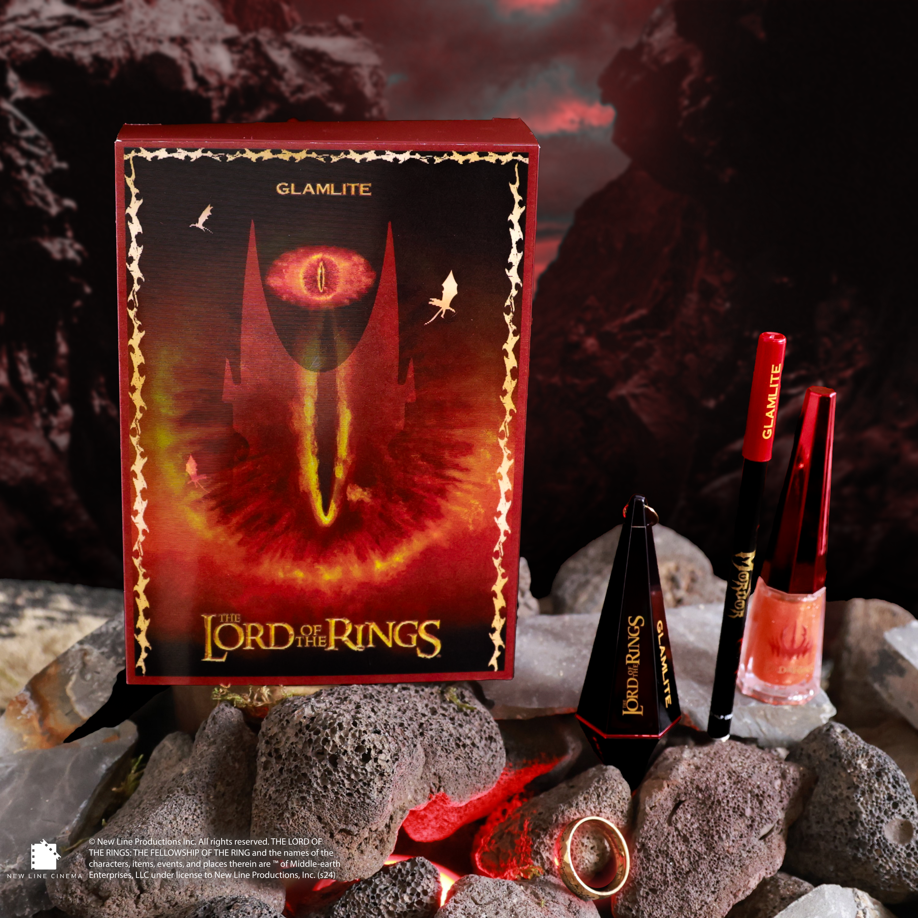 The Lord of the Rings x Glamlite Eye of Sauron Lip Kit - Long Lasting Matte Lipstick & Lip Liner Set | Perfect for Cosplay, Halloween & Fantasy Makeup Looks