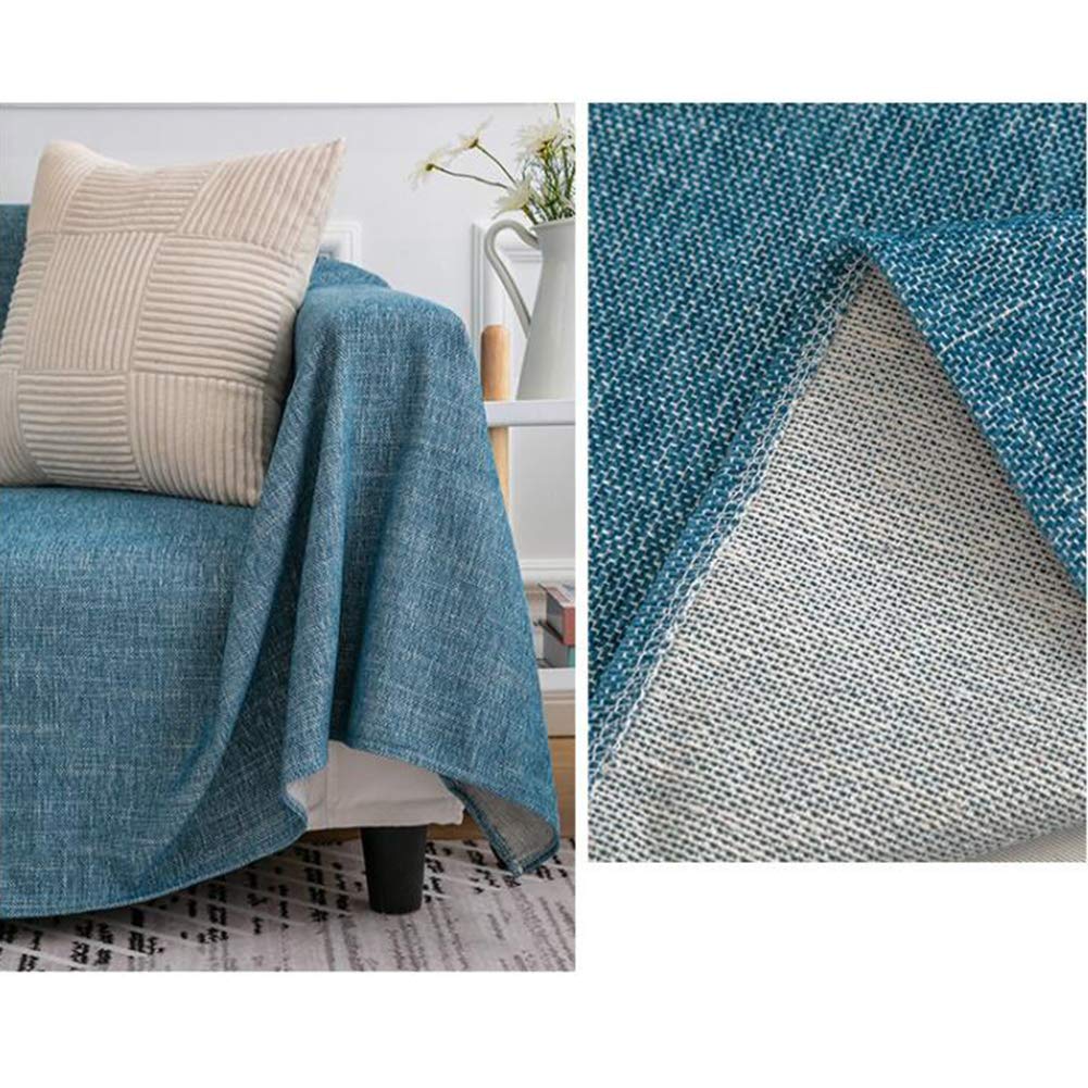 SAZDFY Non-Slip Sofa Cover - Dark Blue Linen Washable Furniture Protector for Pets (71x150 Inches) | Durable Couch Slipcover for Living Room, Bedroom & Home Decor