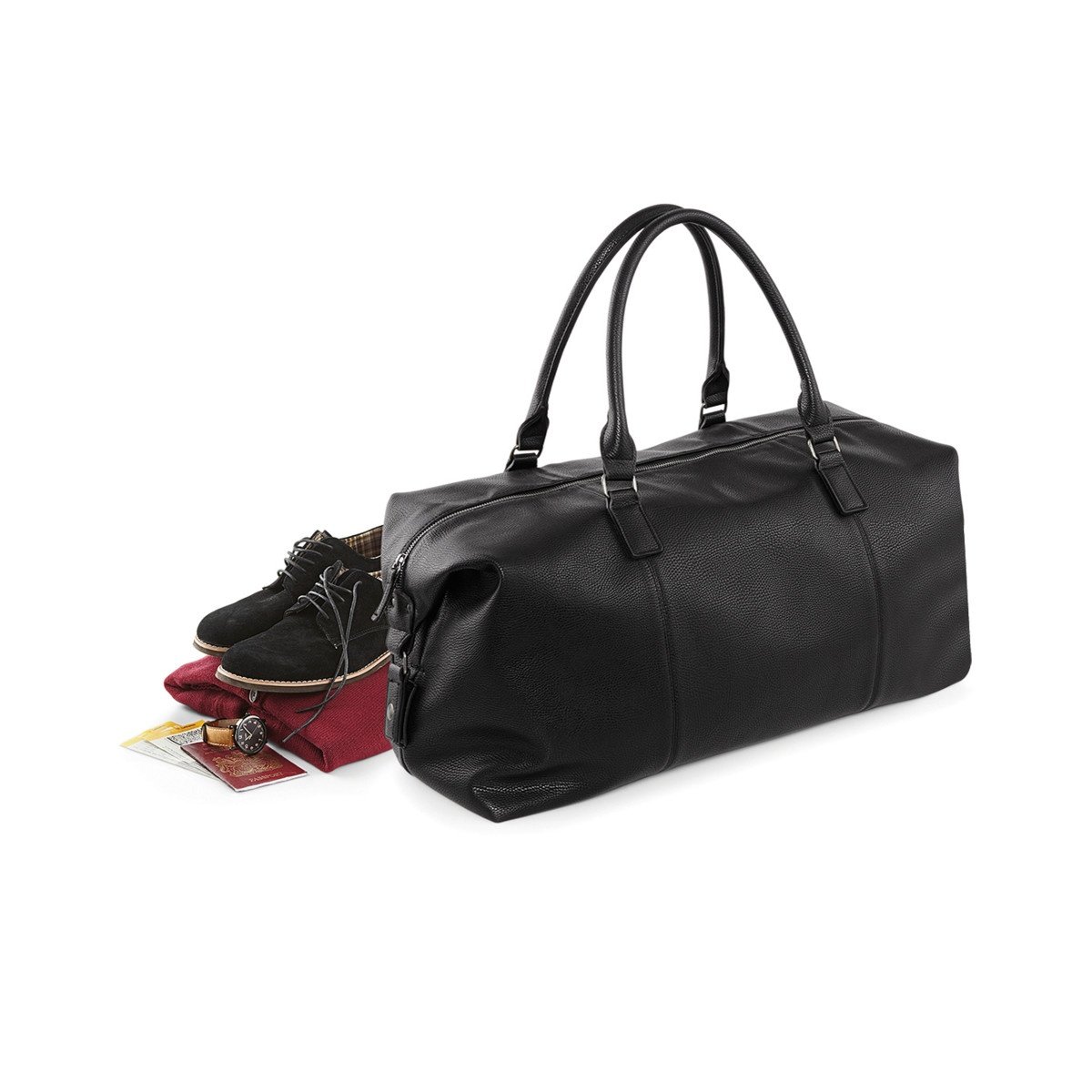 Quadra NuHude Faux Leather Weekender Carryon Bag for Women & Men - 2 Pack Travel Duffel Bag for Gym, Overnight Trips & Weekend Getaways