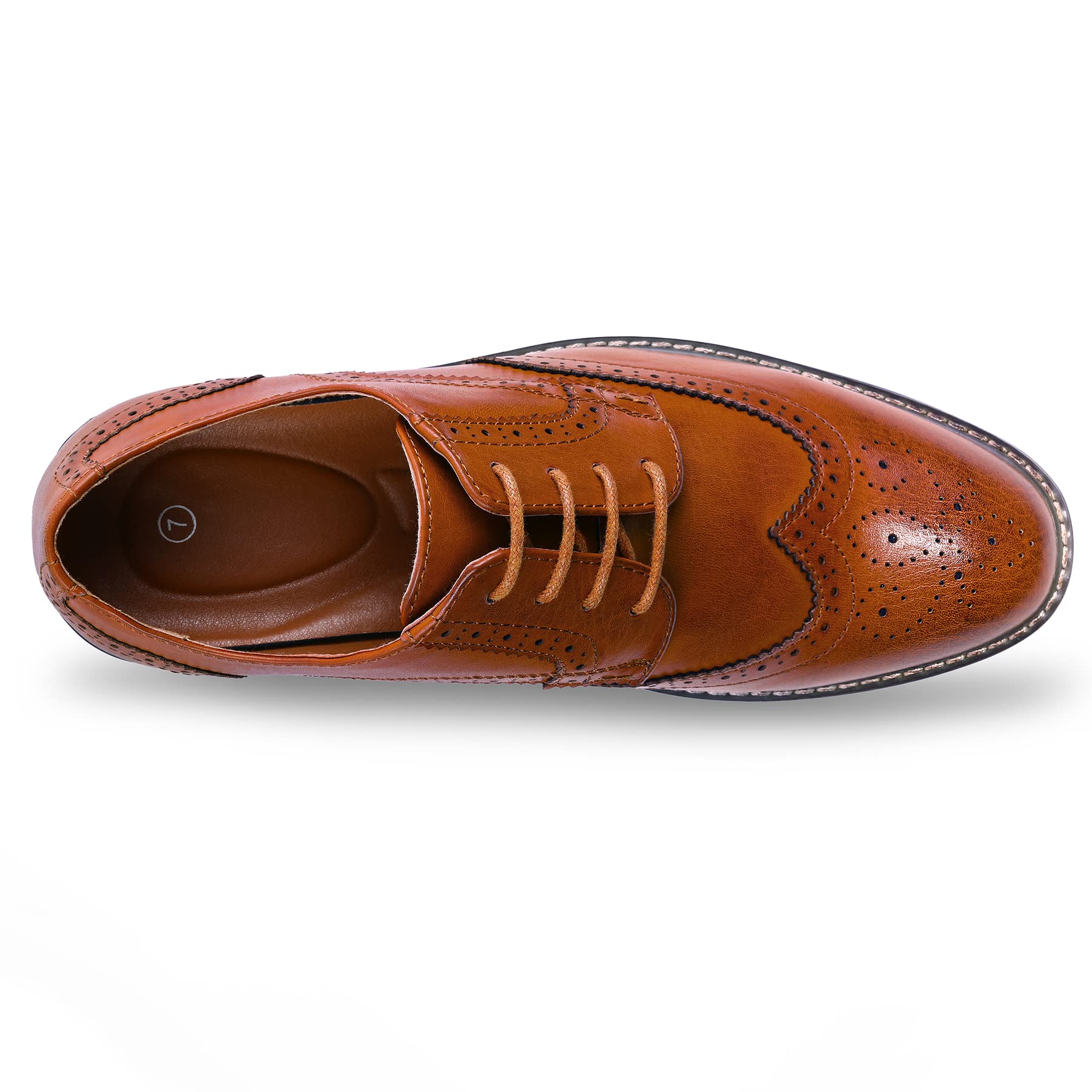 Stylish Men's Wingtip Oxford Dress Shoes - Classic Business Formal Lace Up Shoes for Office, Wedding & Special Occasions