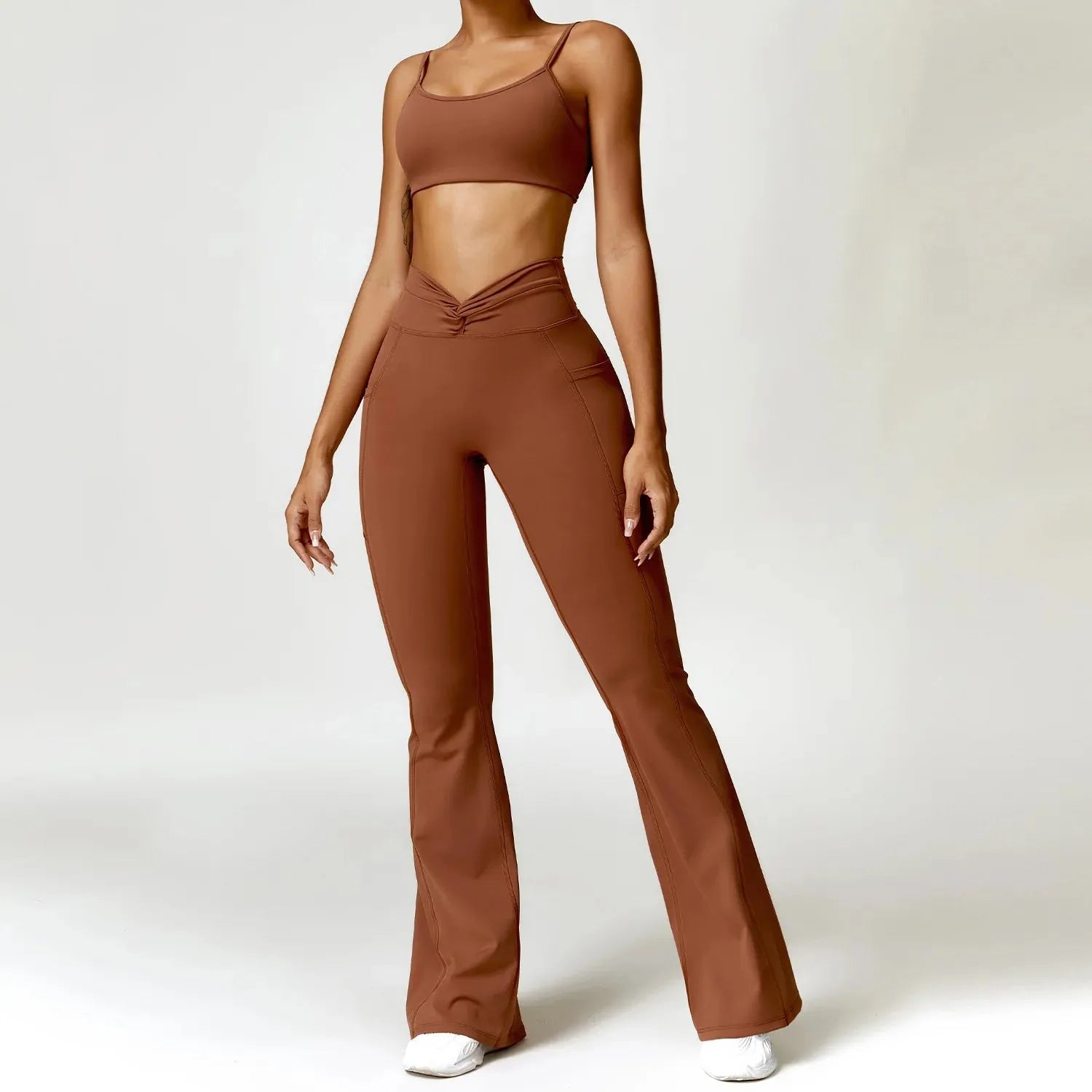 Premium 2-Piece Women's Yoga Set - High Waist Shorts & Sport Bra Workout Outfits | Tracksuit & Leggings for Gym, Fitness & Yoga | Perfect for Home Exercise, Studio Classes & Active Lifestyle