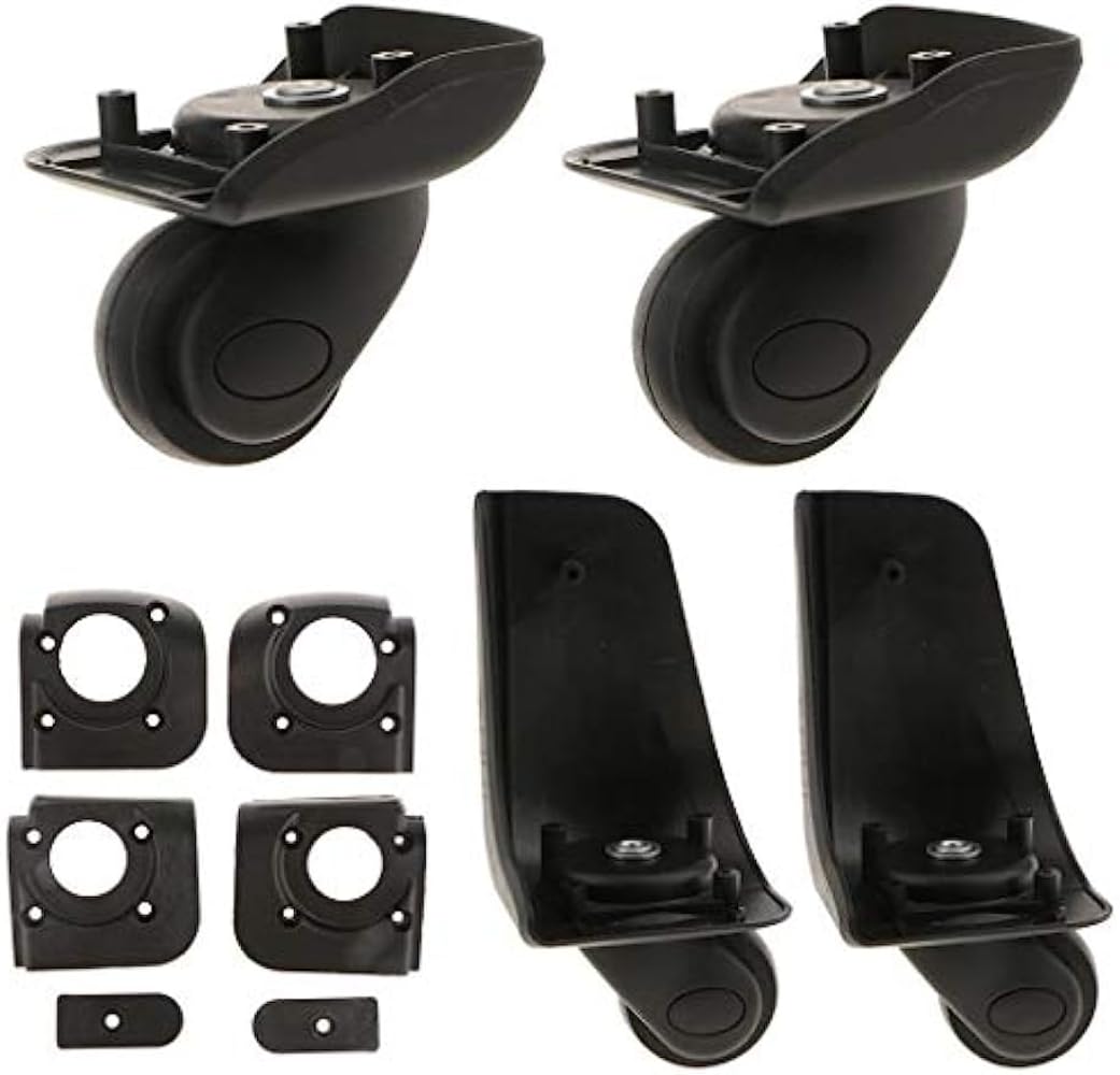 4-Piece Universal Swivel Luggage Wheels - Durable Plastic Replacement Casters for Suitcase Repair | Wear-Resistant & Smooth Rolling | Ideal for Travel Luggage, Carry-Ons & Rolling Bags