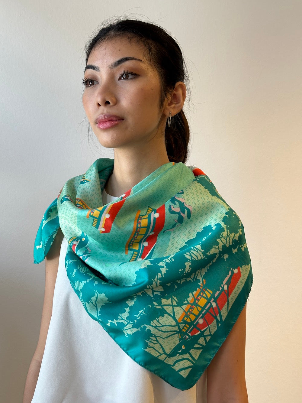 Singapore Quay Silk Scarf - Elegant Nighttime Fashion Accessory for Women | Perfect for Evening Events, Date Nights & Travel