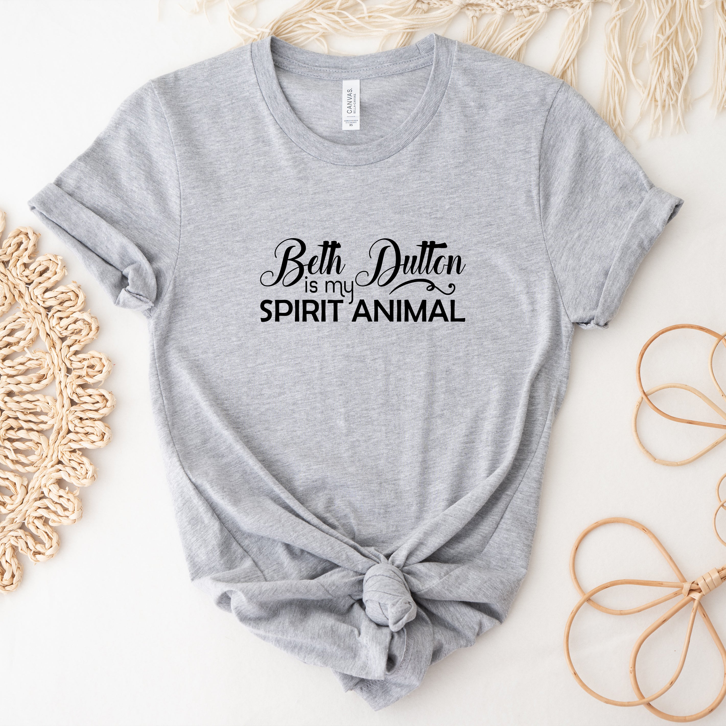 Beth Dutton Is My Spirit Animal T-Shirt | Yellowstone Inspired Graphic Tee | Funny Western TV Show Merch | Perfect for Fans, Cowboy Parties & Casual Wear