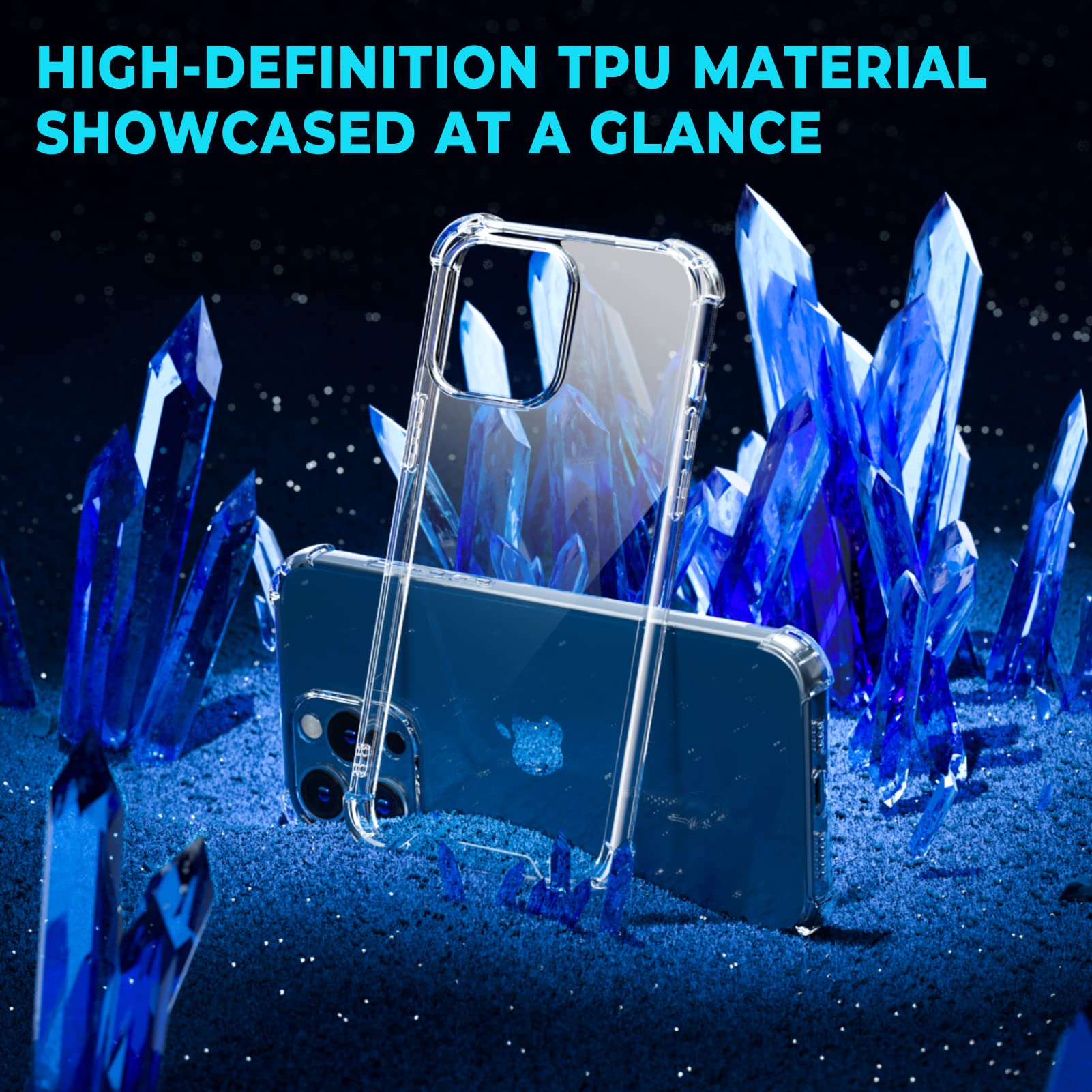 ORIbox Clear Shockproof Case for iPhone 12 & iPhone 12 Pro - 4 Corner Protection, Slim & Durable Phone Cover for Women, Men, Kids - Perfect for Daily Use, Work & Outdoor Activities