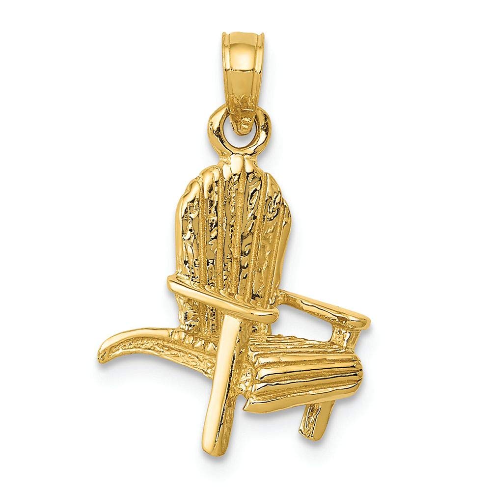 14k Yellow Gold Adirondack Beach Chair Charm Pendant - FJC Finejewelers - Perfect for Necklaces, Bracelets & Beach-Themed Jewelry Gifts