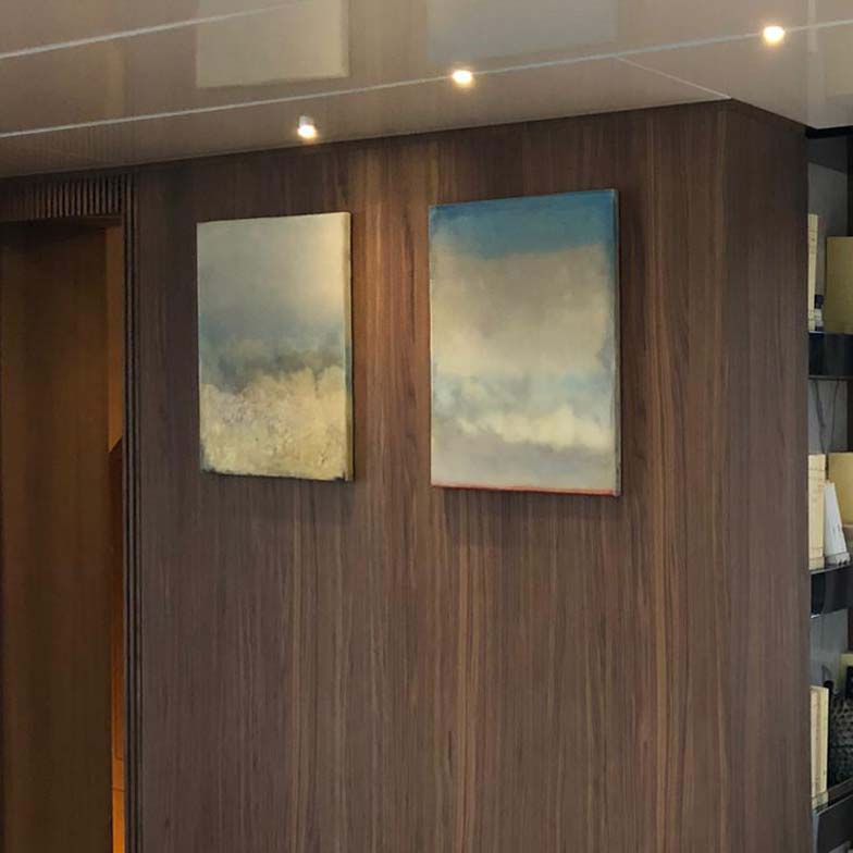 Nuvole (Diptych) - Abstract Cloud Art Painting Set for Home & Office Decor | Perfect for Living Room, Bedroom Wall Art