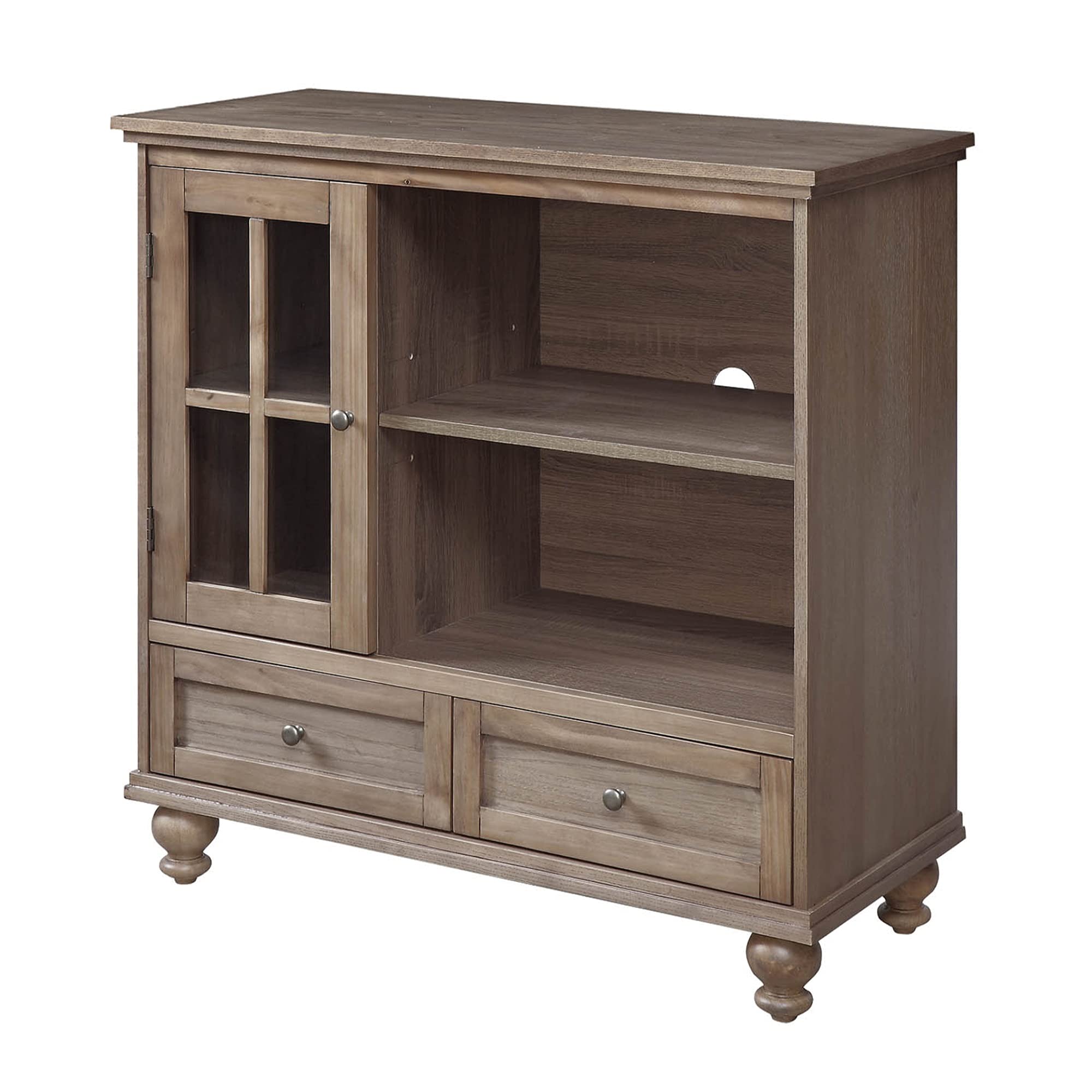 Ergode Tahoe Highboy 2-Drawer TV Stand with Storage Cabinet & Open Shelves - Modern Entertainment Center for Living Room, Bedroom, or Home Theater