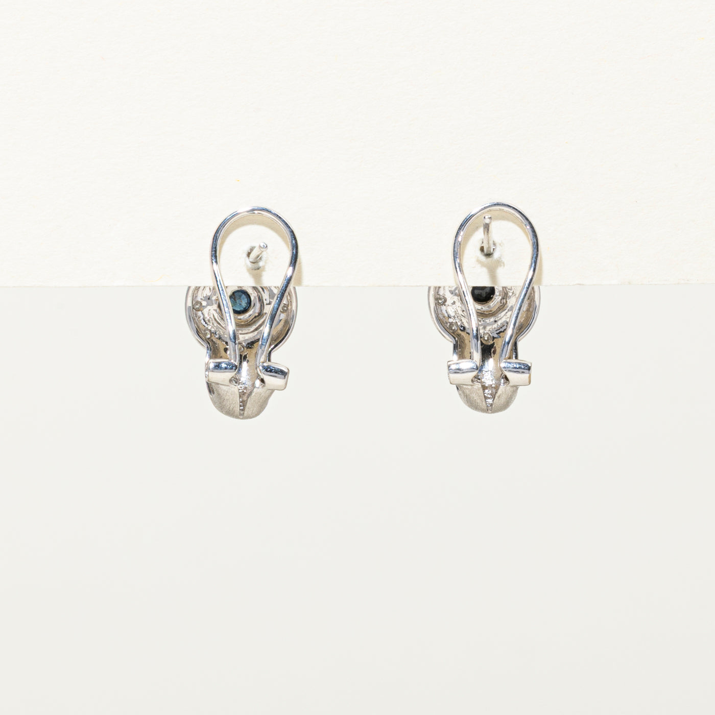 Diamond & Sapphire Huggie Earrings | 0.12ctw Diamond & 0.11ctw Sapphire | 14K Gold Hoop Earrings for Women | Perfect for Weddings, Parties & Everyday Wear