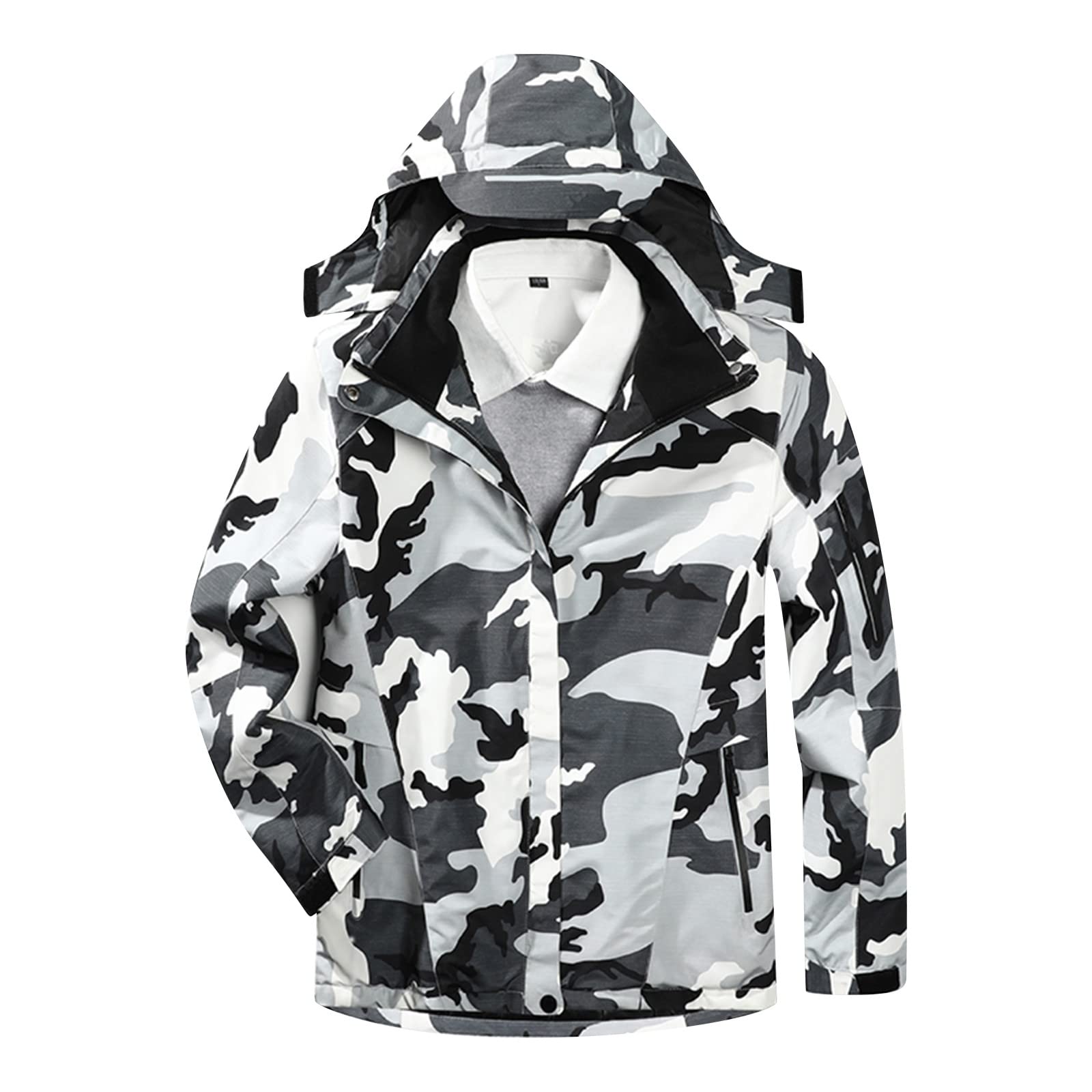 Women's USB Heated Windproof Soft Shell Fleece Lined Jacket with Detachable Hood - Winter Warm Charging Coat for Outdoor Activities, Skiing & Commuting