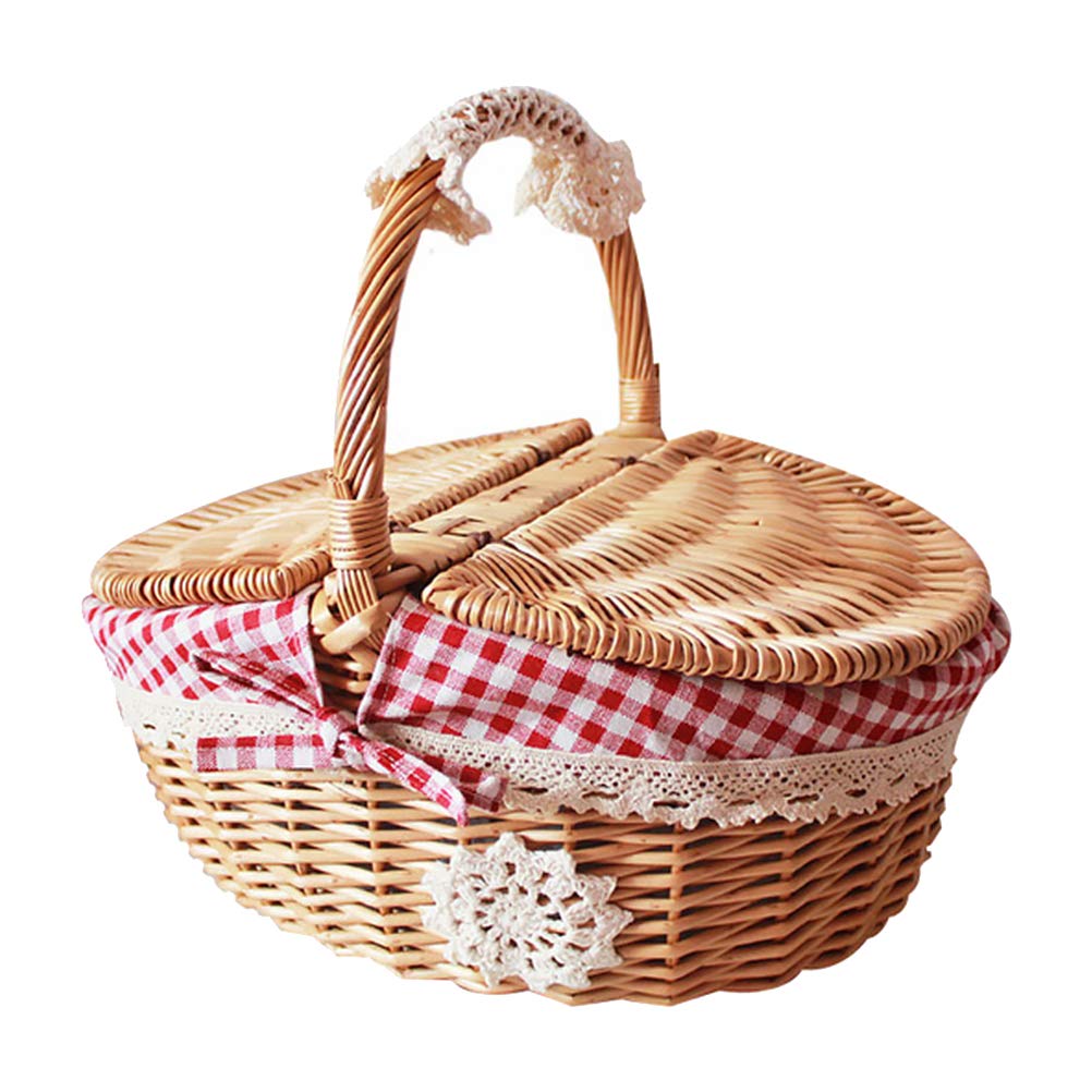 BESPORTBLE 1-Piece Woven Storage Basket - Multifunctional Home Organizer for Sundries, Picnic Food, Toys & Decor - Perfect for Living Room, Bedroom, Kitchen & Outdoor Use