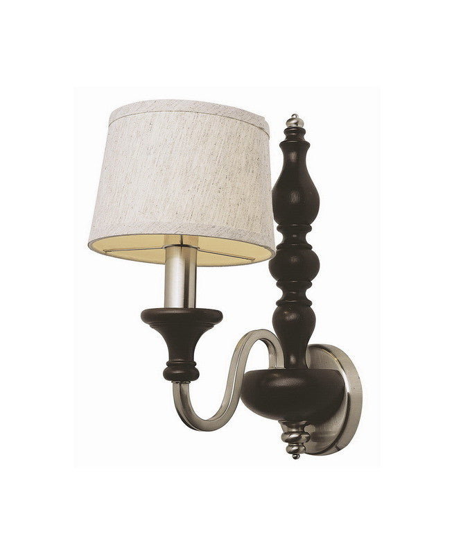 Trans Globe Lighting 6301 BWP New Century Collection 1-Light Wall Sconce - Brown Wood & Pewter Finish - Perfect for Bedroom, Living Room, or Hallway Lighting Decor
