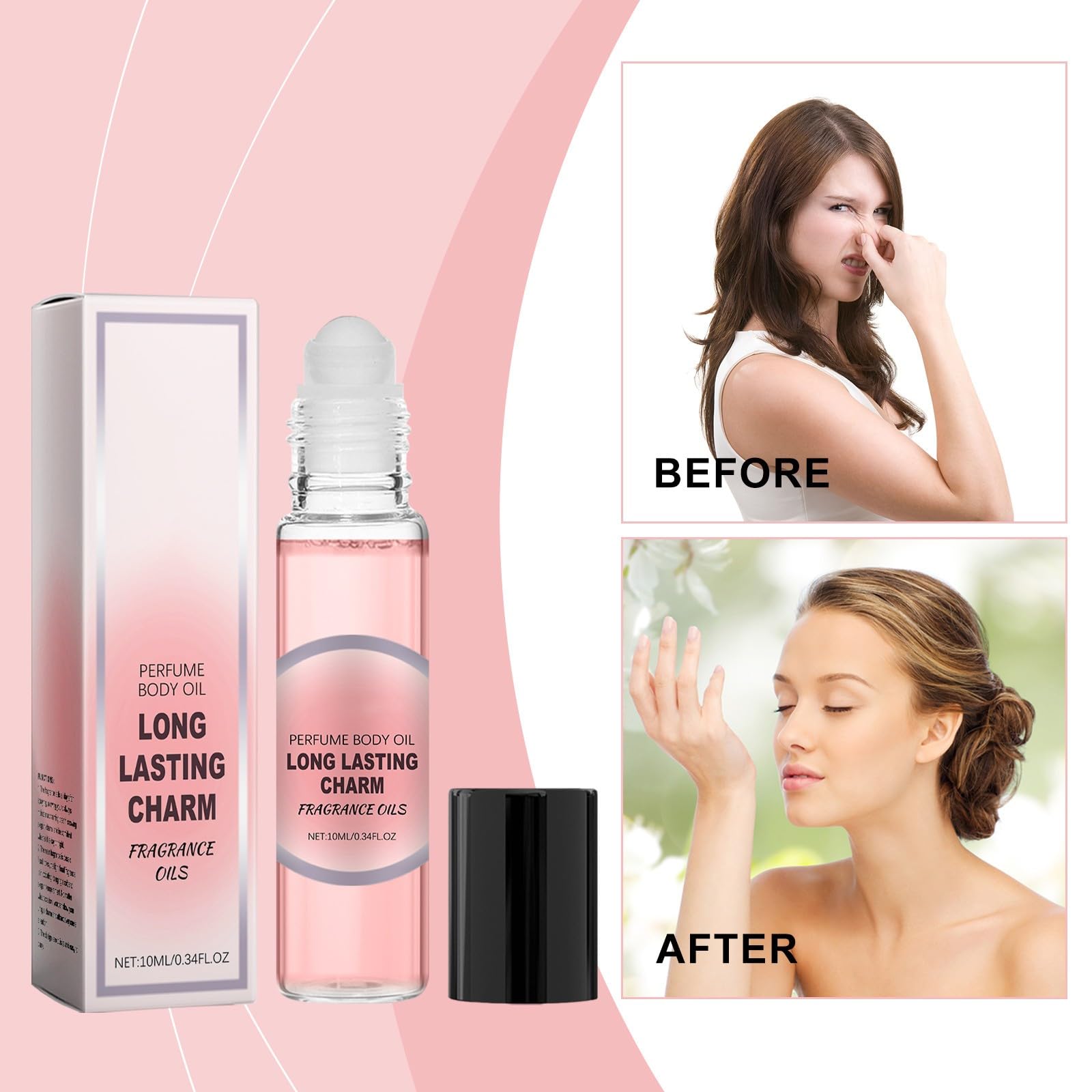 Floral Roll-On Perfume for Women - Long Lasting Fragrance, Odor Control, Compact & Portable - Perfect for Daily Use, Travel, and Intimate Gifts