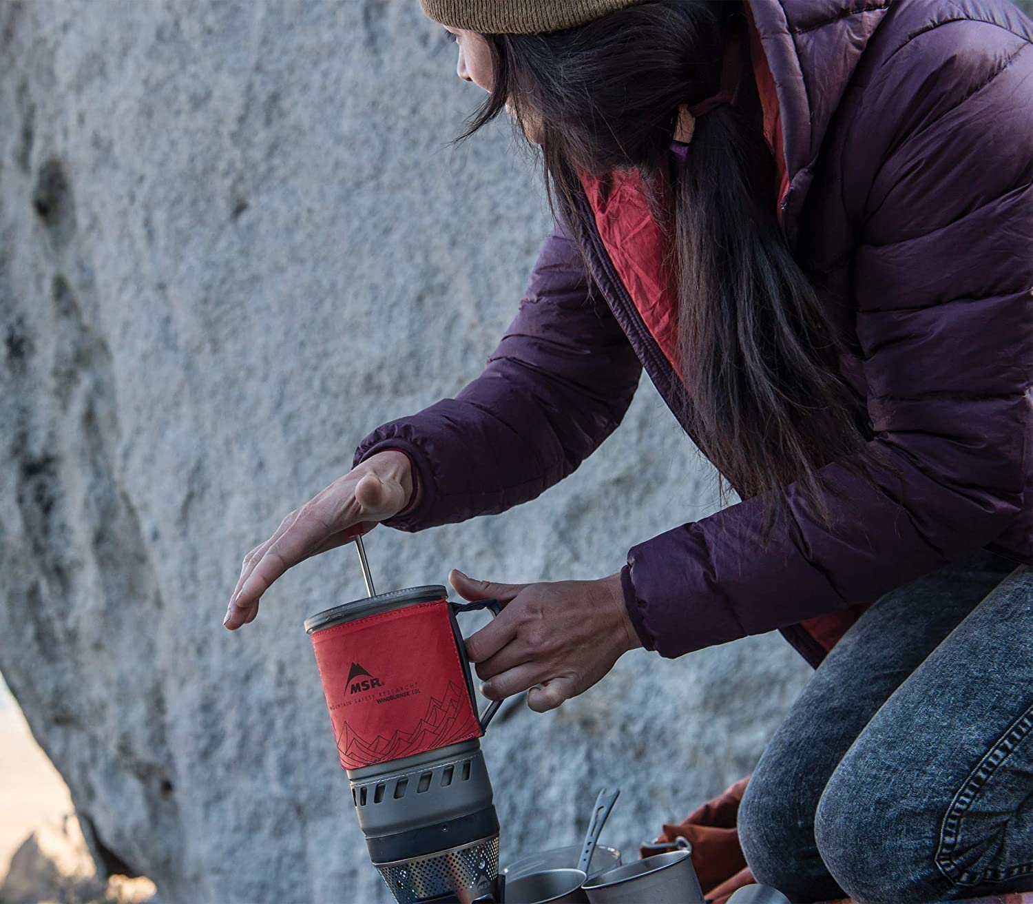 MSR WindBurner Coffee Press Kit - Portable Camping Coffee Maker for Backpacking, Hiking & Outdoor Adventures - Perfect for Brewing Fresh Coffee in the Wilderness