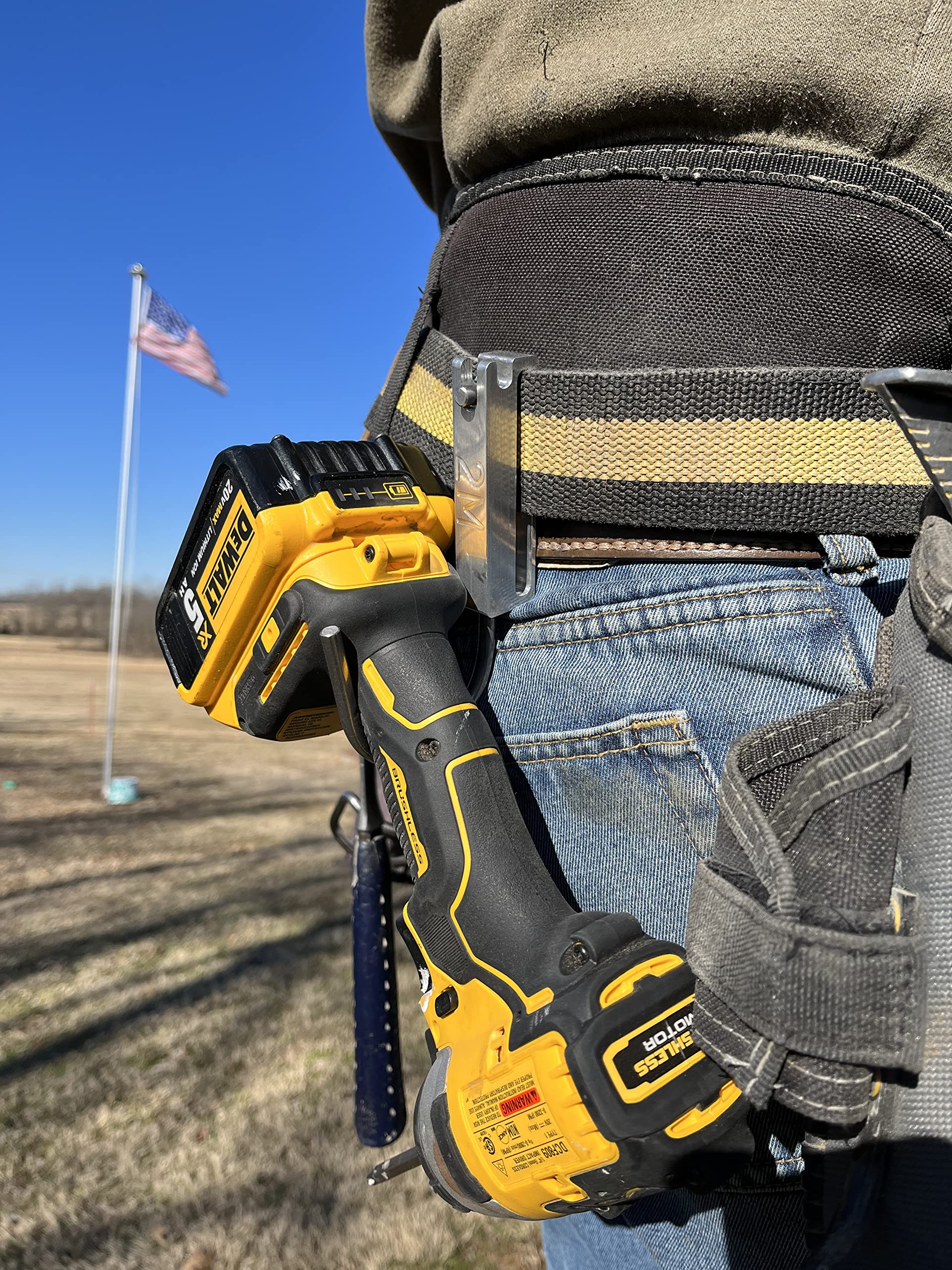 Universal Tool Holder - Heavy Duty Cordless Drill Hook & Belt Holster for Power Tools | Made in USA | Perfect for Construction, DIY & Workshop Organization