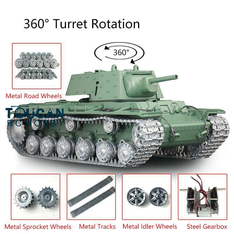 Henglong 1/16 Scale 7.0 Customized Radio Controlled Soviet KV-1 RTR RC Tank with Metal Tracks, Suspension & Gearbox - Ready to Run - US Stock - Perfect for Military Enthusiasts, Collectors & RC Hobbyists