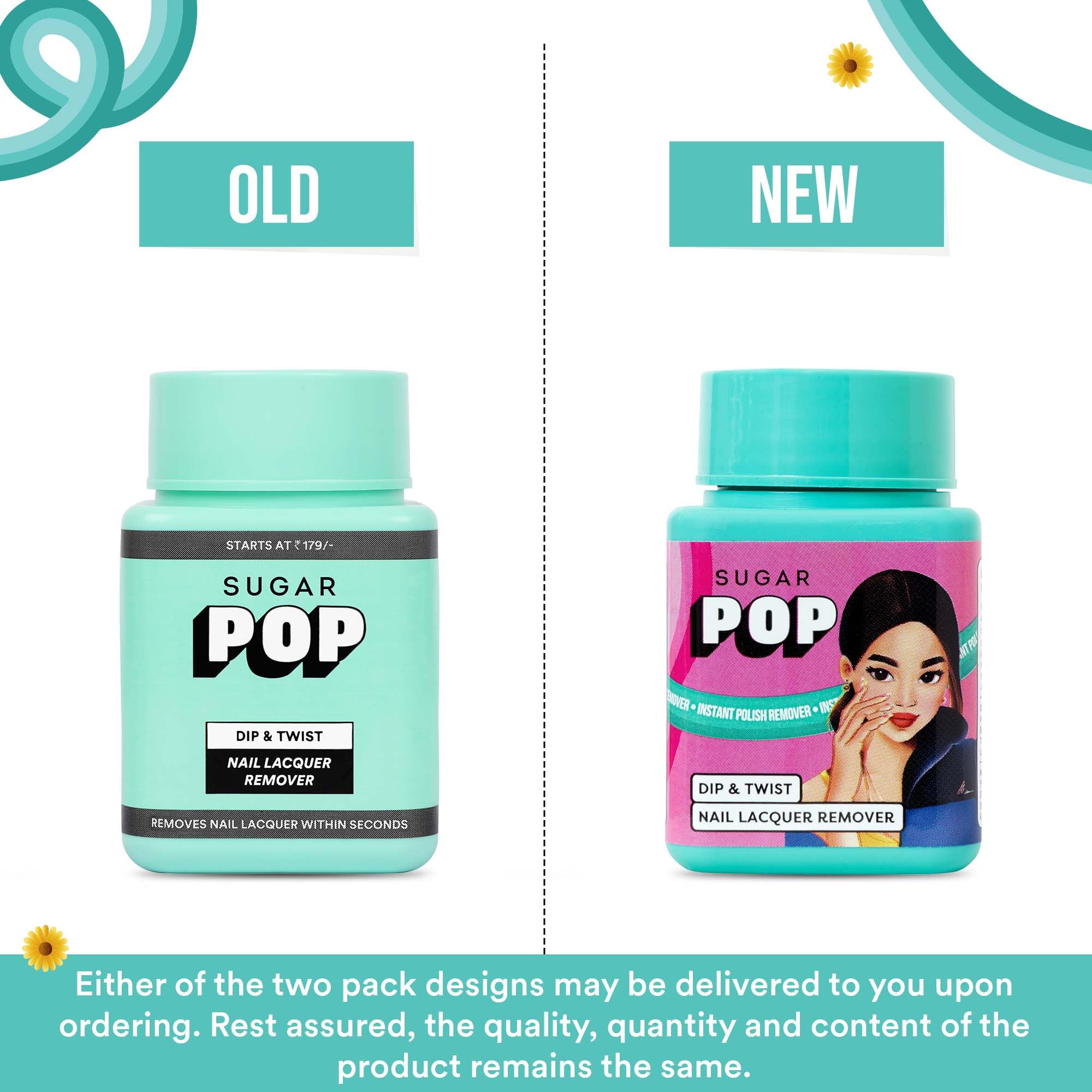SUGAR POP Dip & Twist Nail Polish Remover with Vitamin E, Almond Oil & Jojoba Oil | Acetone-Free Formula | Gentle on Nails | Prevents Cracking & Peeling | 60ml | Perfect for At-Home Manicures & Nail Care