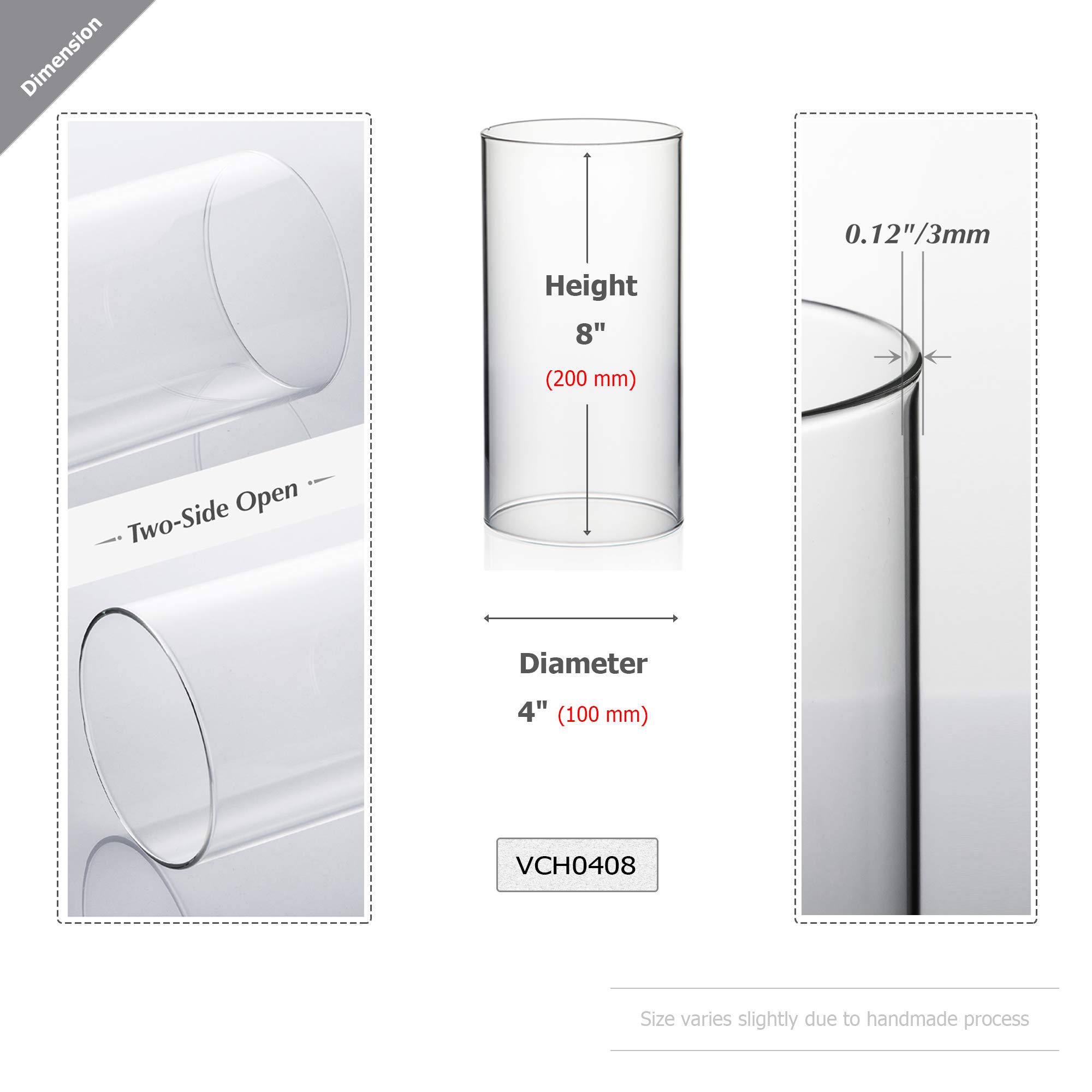 WGVI Clear Glass Hurricane Candle Holder Sleeve - 4
