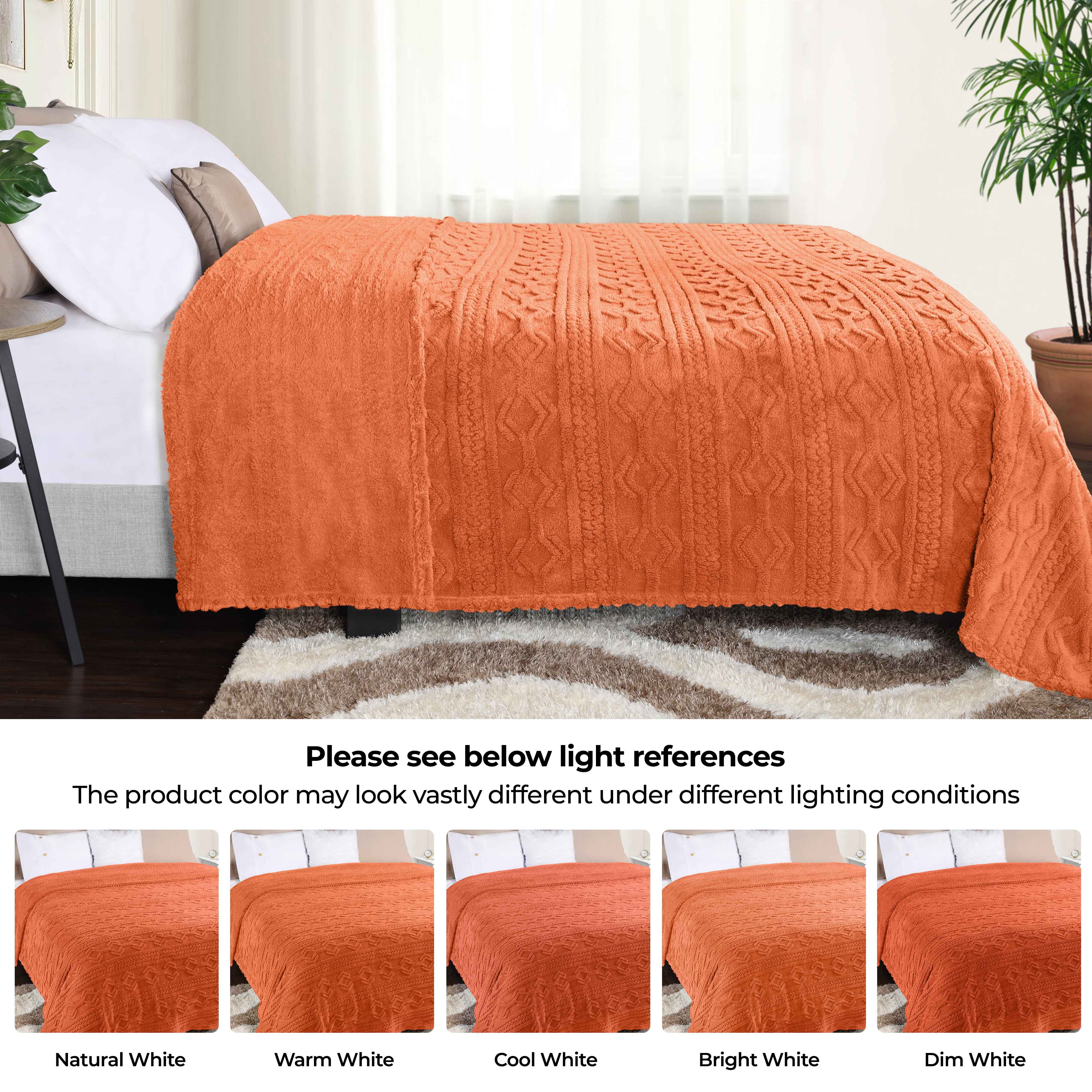 Arctic Boho Jacquard Plush Fleece Blanket - Ultra Soft & Warm Winter Throw for Couch, Bed, Sofa - Perfect for Home Decor, Cozy Nights & Gift Giving