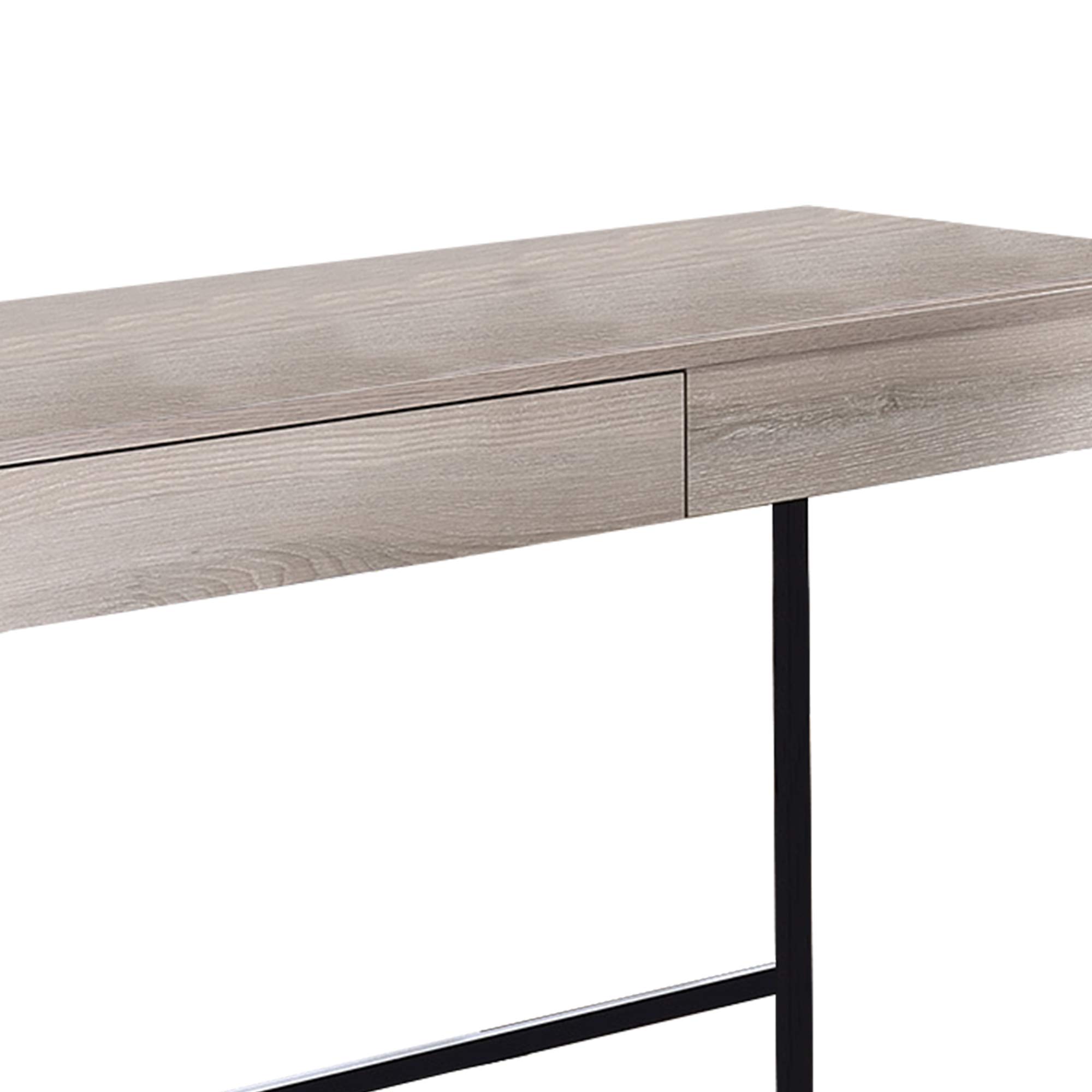 Benjara White and Black Wooden Desk with 2 Drawers & Sturdy Metal Frame - Perfect for Home Office, Study Room, or Dormitory Workspace