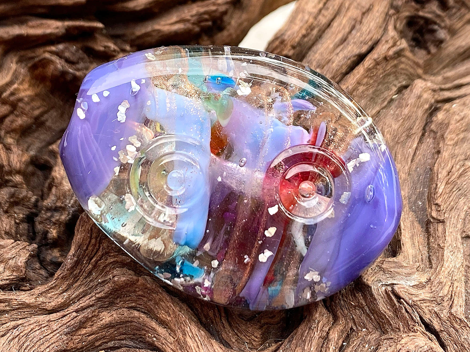 Handmade Serendipity Purple Lampwork Glass Focal Bead - Unique Artisan Jewelry Making Supply for Necklaces & Bracelets (SRA Certified)