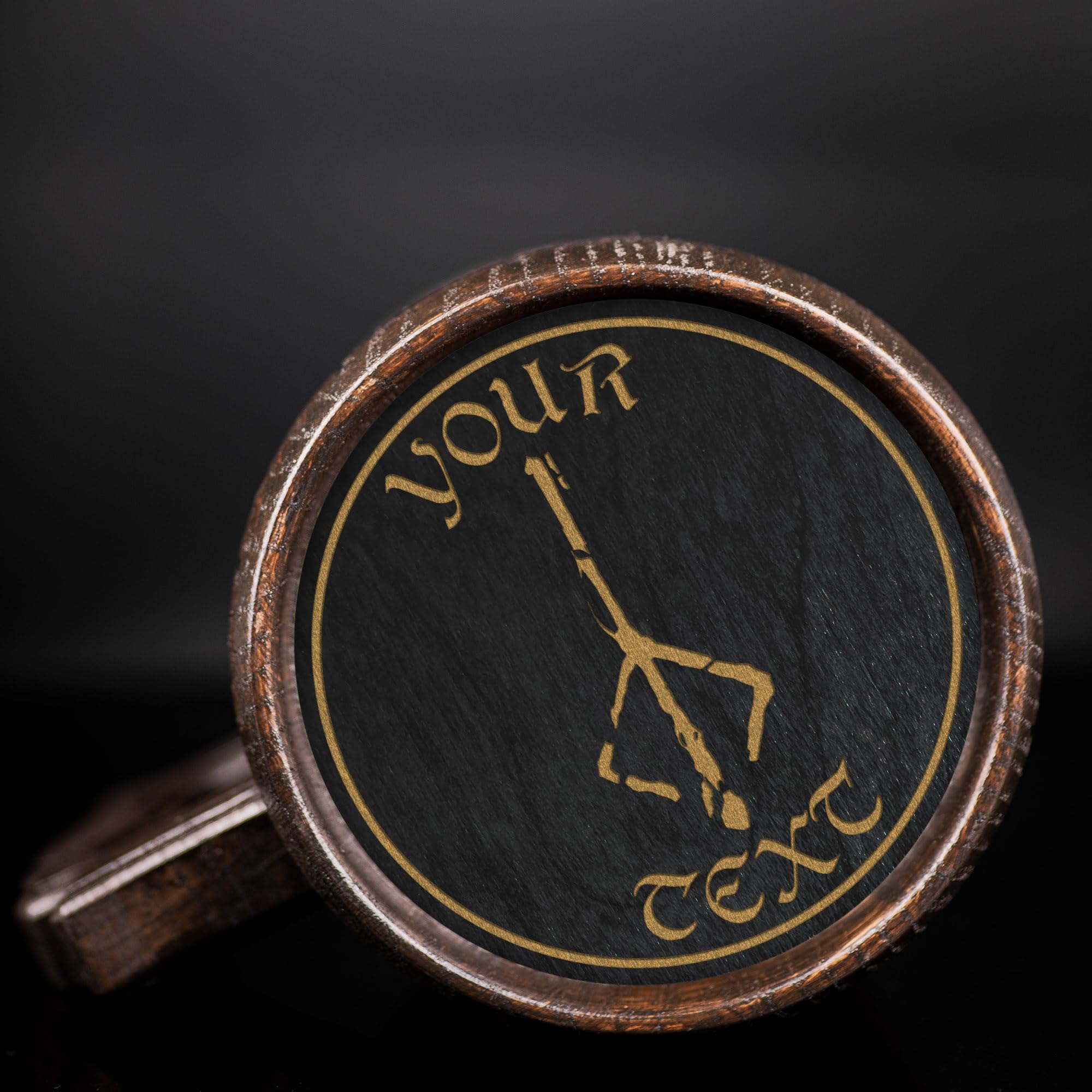Bloodborne Hunter's Mark Custom Beer Stein - Personalized Wooden Tankard Mug for Gamers - Unique Gifts for Men, Dad, Father's Day, Anniversary & Wedding - Perfect for Gaming Parties, Man Cave Decor & Collectors