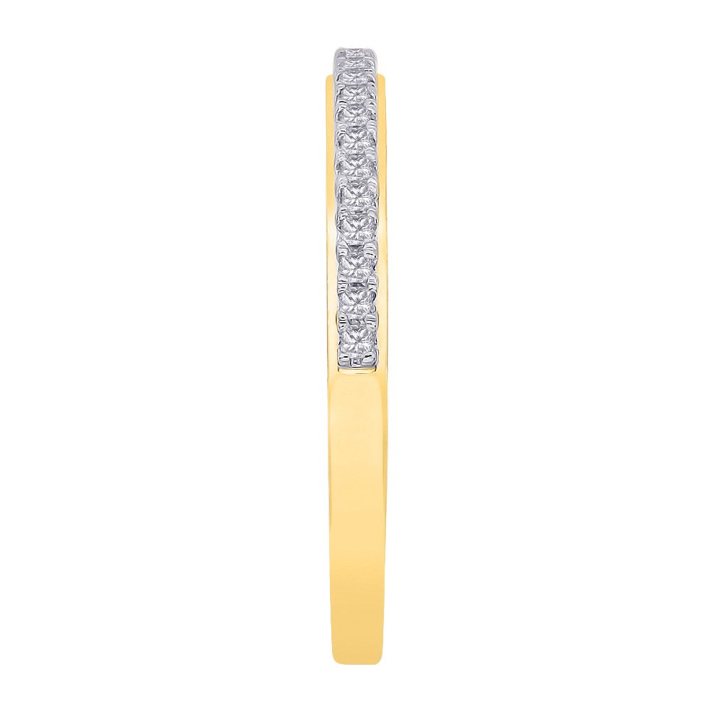10K Gold Princess Cut Diamond Anniversary Wedding Band - Stackable Ring for Women (1/10 cttw) | Perfect for Bridal Sets, Engagement Stacking & Special Occasions