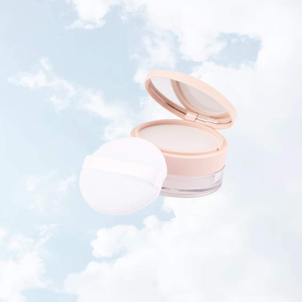 Refillable Loose Powder Container with Puff, Mirror & Mesh Sifter - Reusable Plastic Cosmetic Case for Makeup Touch-Ups & Travel