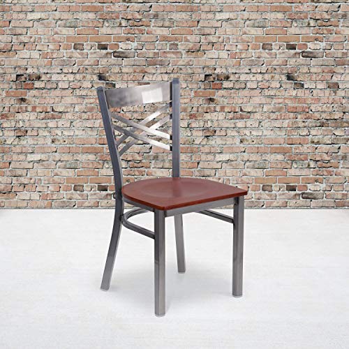 Cherry Wood Seat/Clear Coated Metal Frame