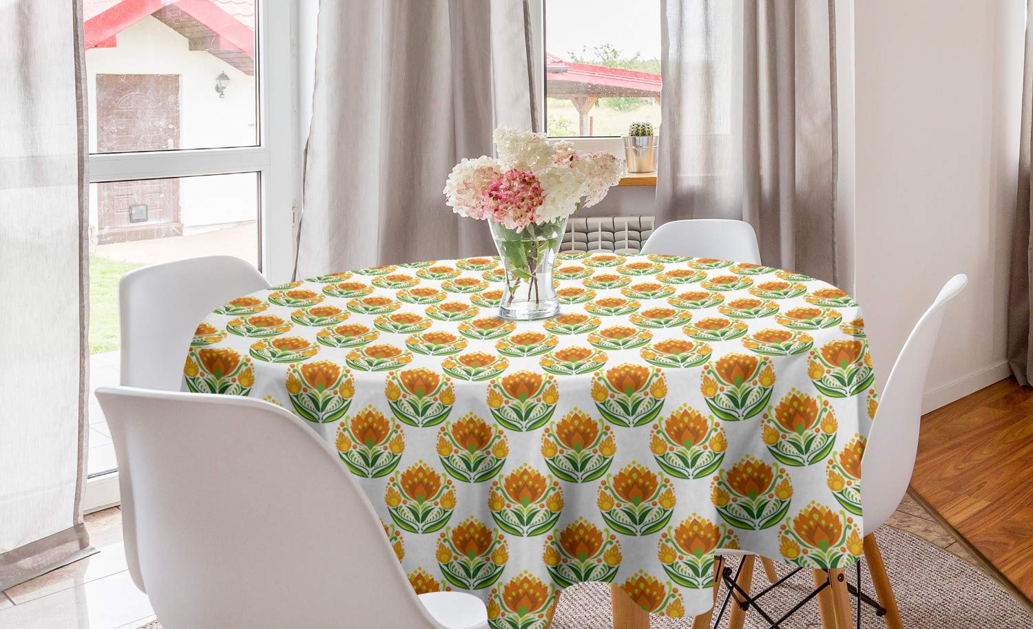 Ambesonne Ethnic Round Tablecloth 60