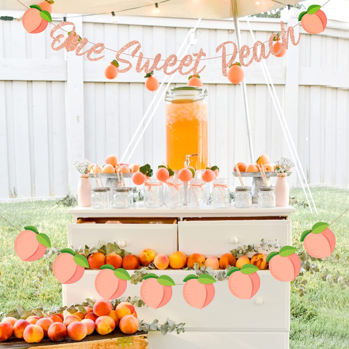 Sweet Peach Birthday Banner - First Birthday Party Decorations for Girls | Peach-Themed Baby Shower, Nursery & 1st Birthday Party Decor