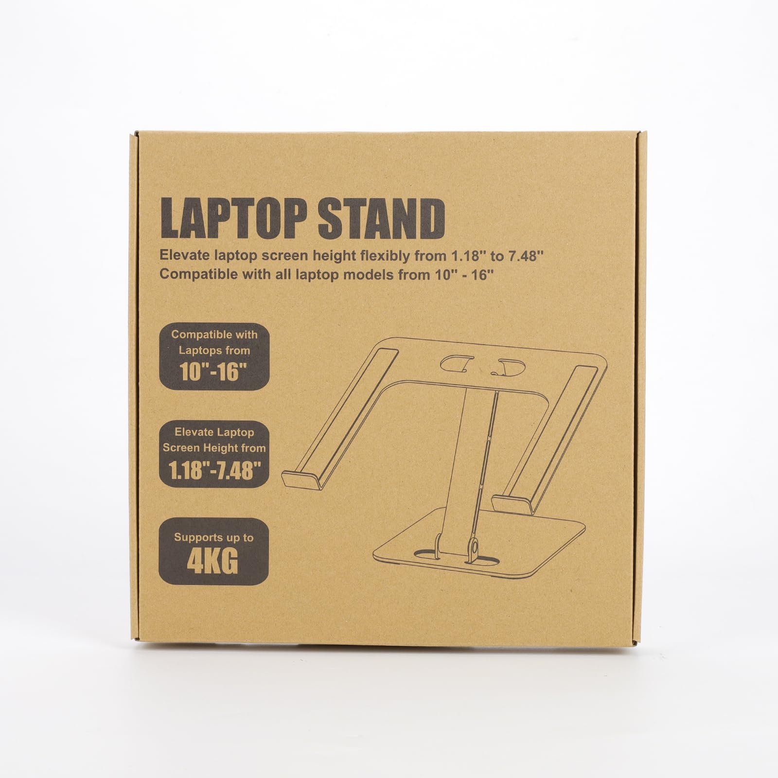 Babacom Laptop Stand - Ergonomic Foldable Adjustable Height Aluminium Alloy Riser for MacBook Air, Pro & 10-16