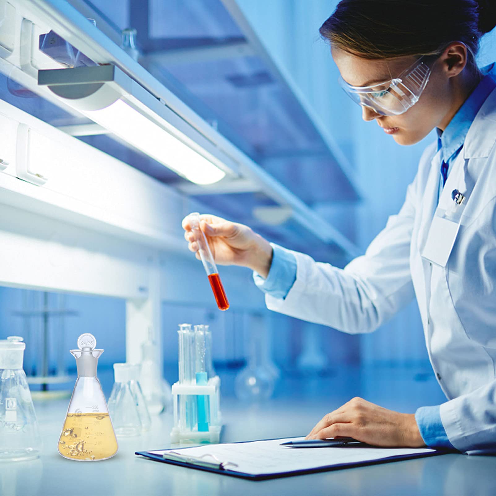 1pc Flask Laboratory Supplies - High-Quality Glassware for Chemistry Experiments, Science Labs & Research - Perfect for Mixing, Heating & Measuring Liquids
