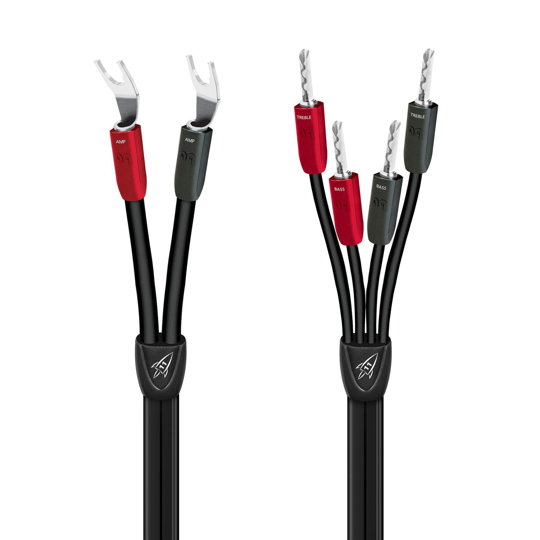 AudioQuest Rocket 11 High-Performance Speaker Cables - Premium Oxygen-Free Copper Conductors for Crystal Clear Audio - Perfect for Home Theater Systems & Hi-Fi Speakers