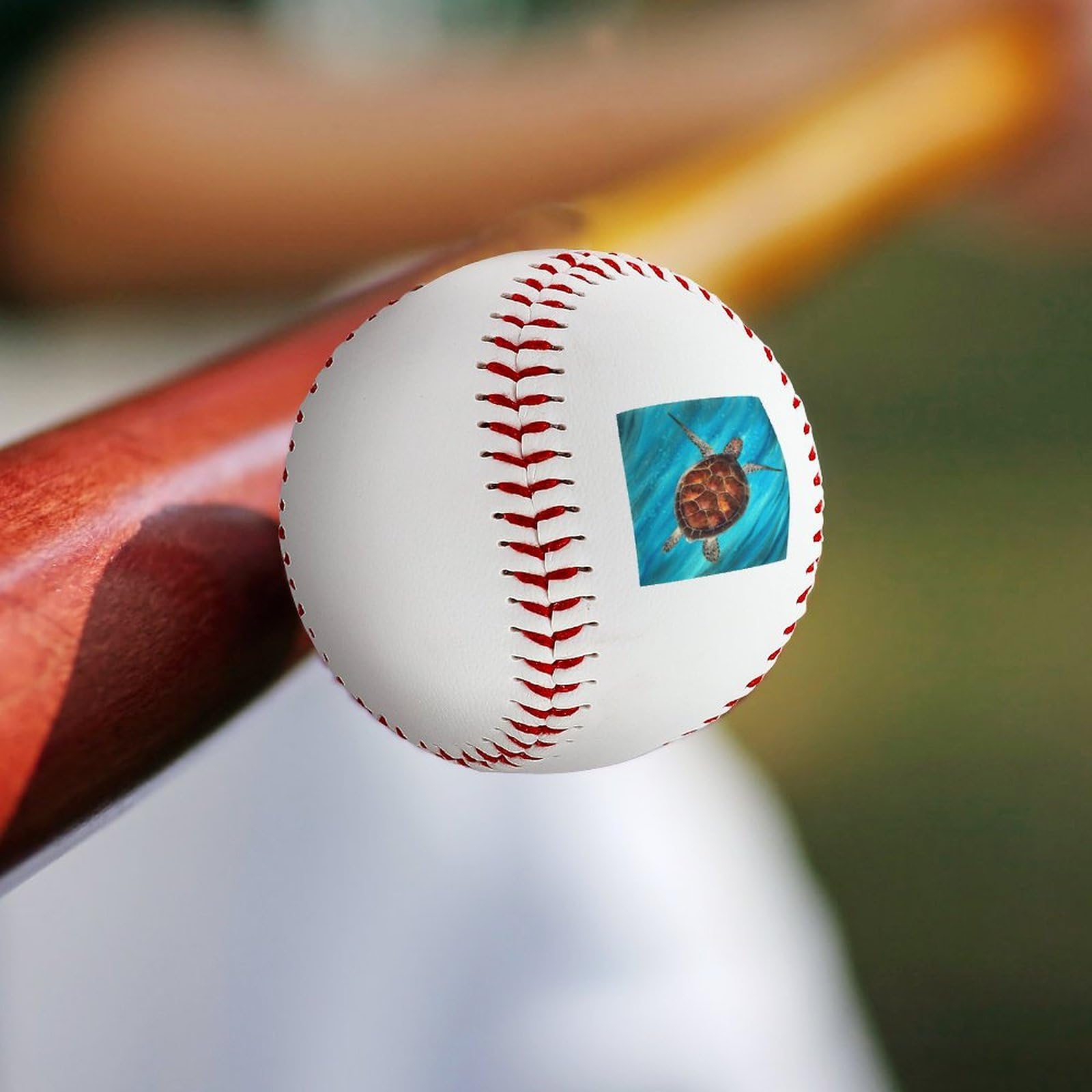 Personalized Colorful Sea Turtle Baseballs - Fun Recreational Hitting Training Balls for Kids & Adults | Perfect for Backyard Practice, Beach Games & Memorial Gifts