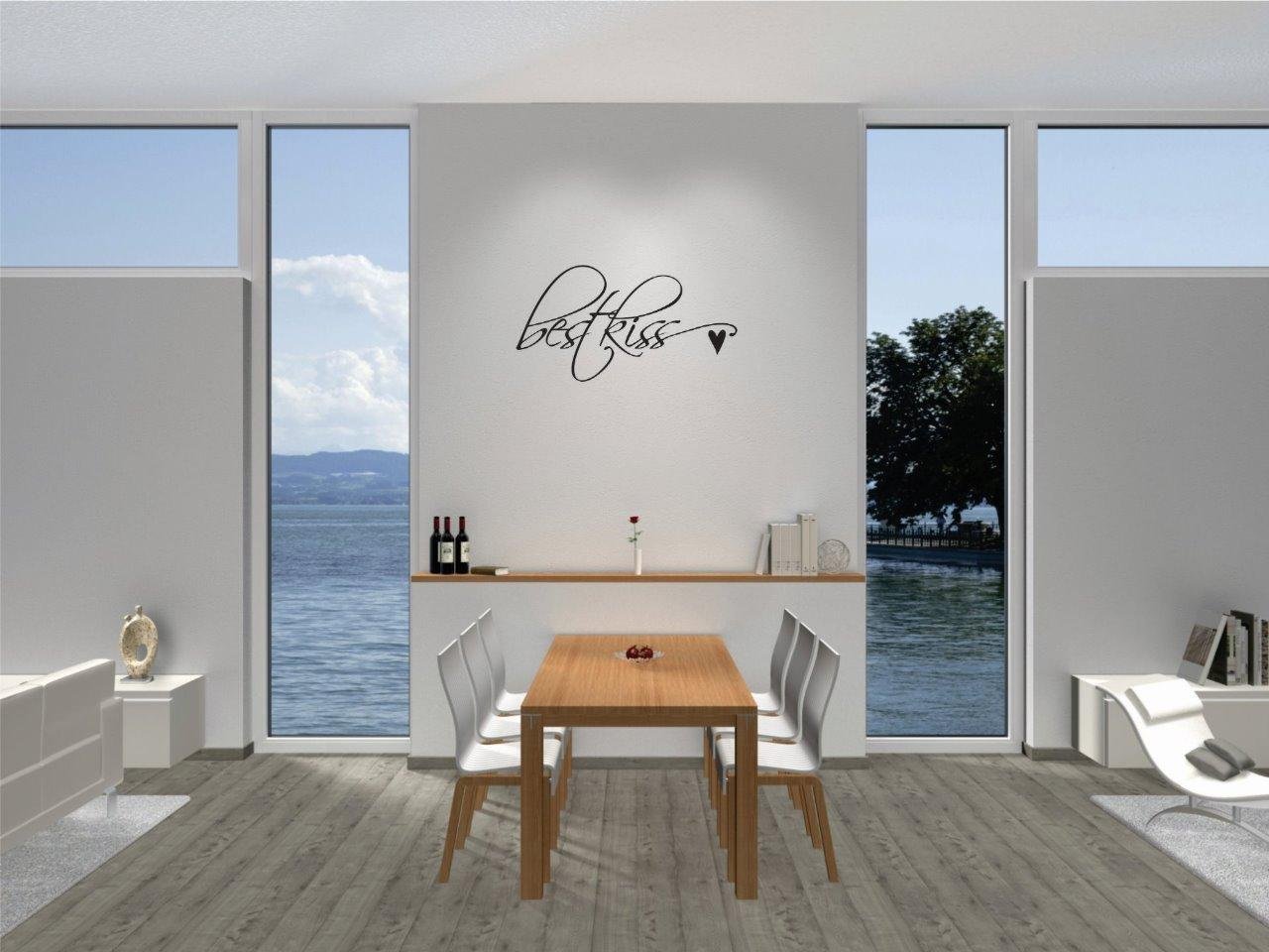 Unique Kiss Wall Decal Stickers for Home Decor - 10x20 Inch Self-Adhesive Vinyl Art for Bedroom, Living Room & Nursery - Perfect for Romantic, Kids Room & Nursery Wall Decoration